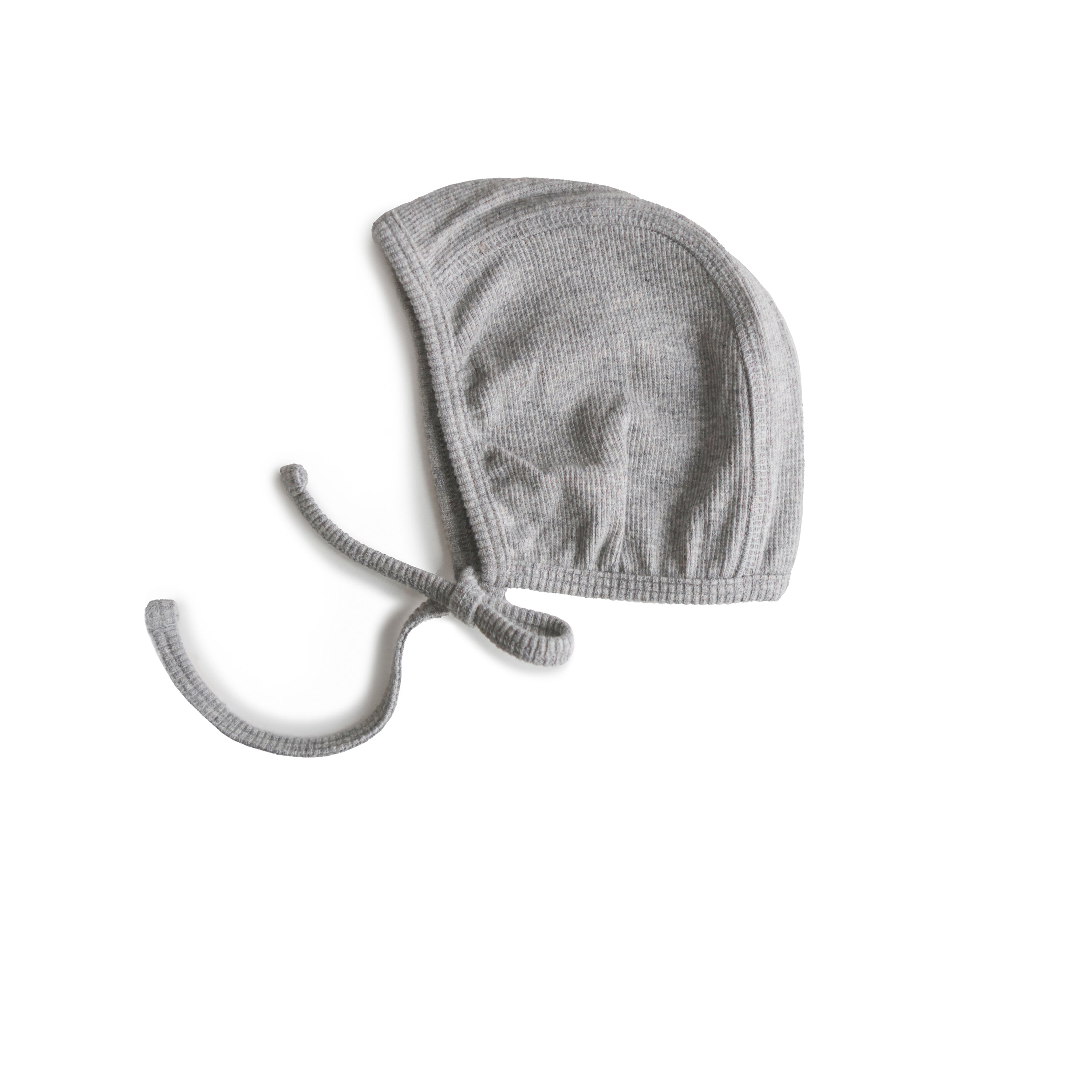 Ribbed Baby Bonnet Baby Clothes Mushie Gray Melange