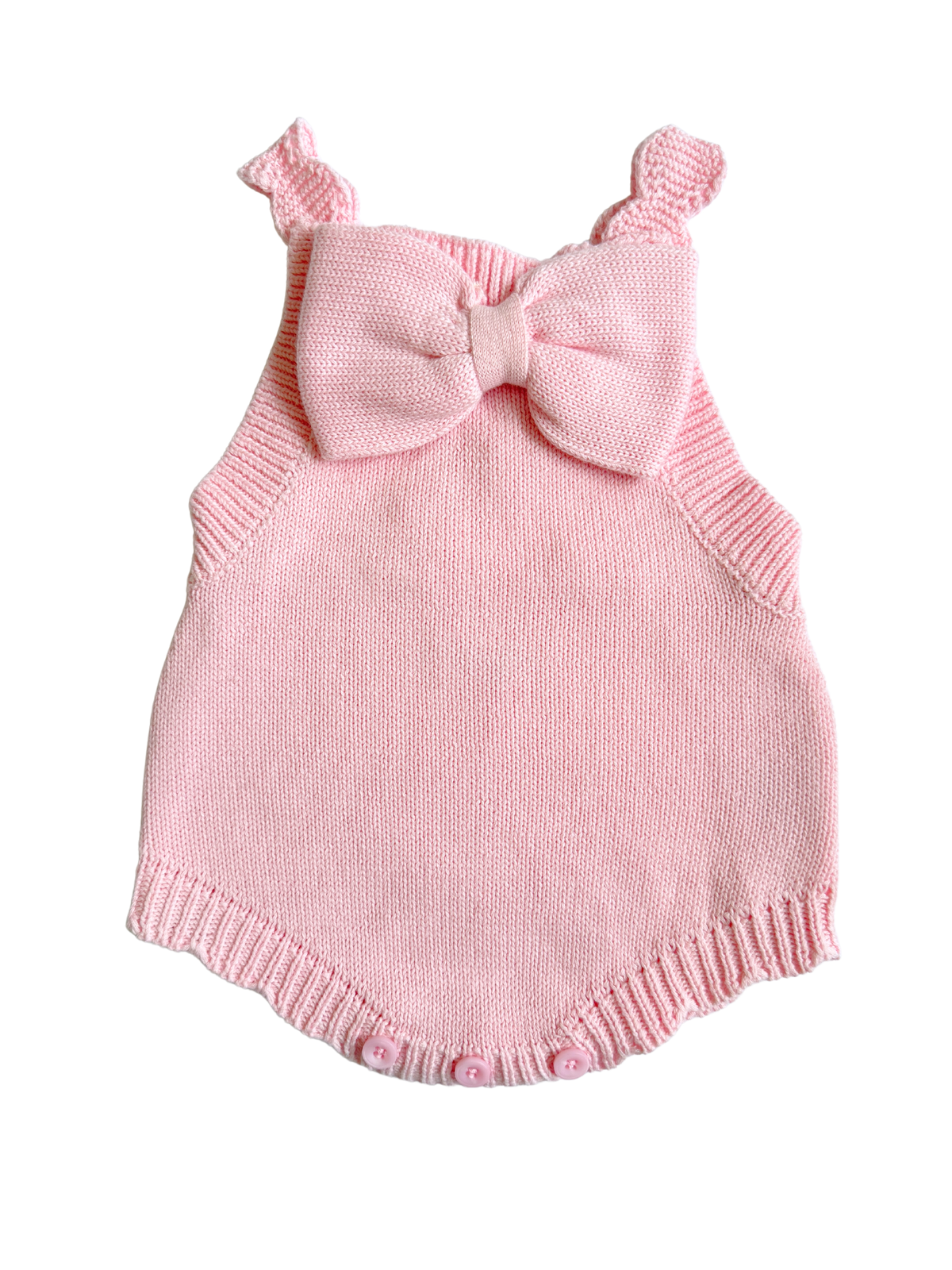 Oversized Bow Romper - Powder Pink