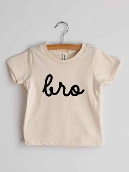 Bro Script Natural Cream Organic Baby & Kids Tee