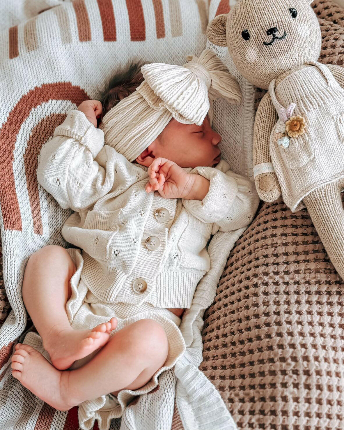Luna + Luca Pointelle Cardigan - Cream Luna + Luca