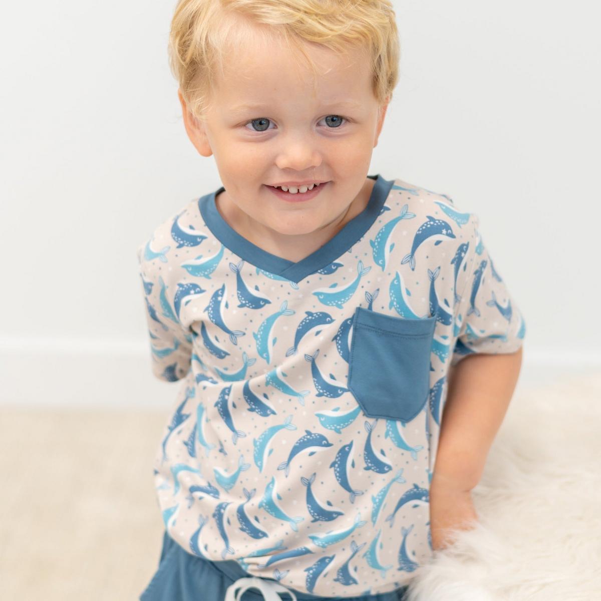 V-Neck Tee - Dolphins