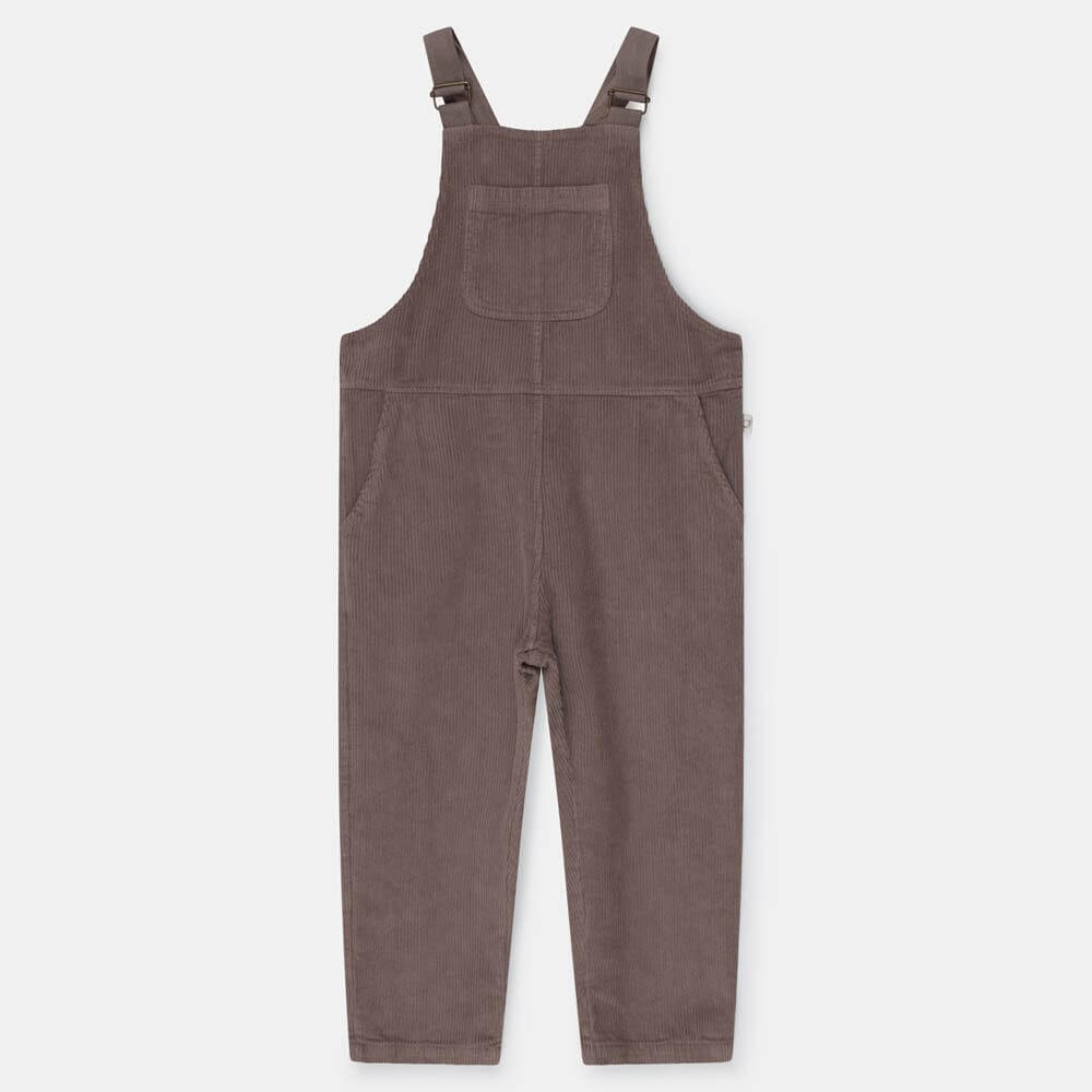 Organic Corduroy Kids Overalls - Taupe