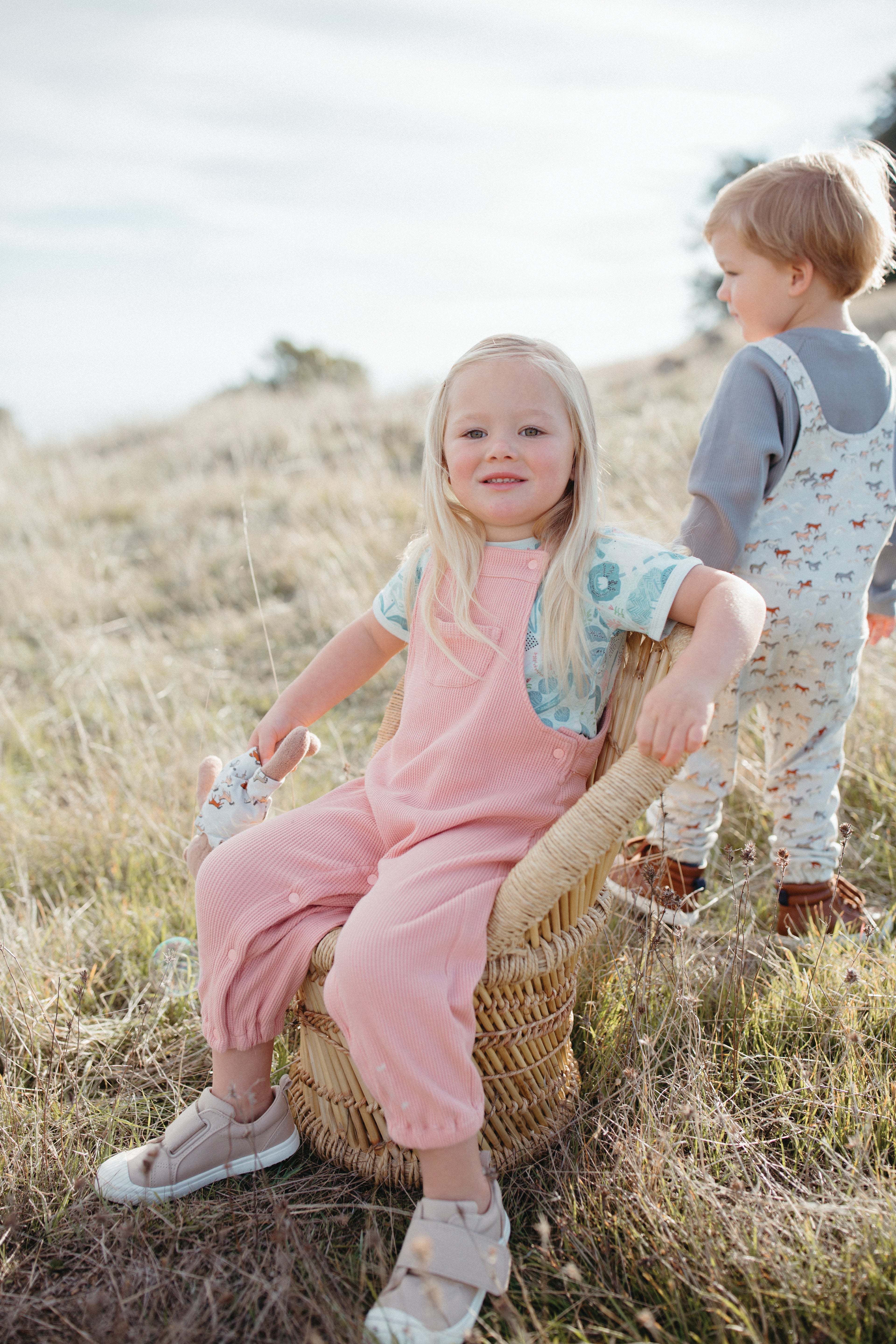 Waffle Overalls - Dusty Rose