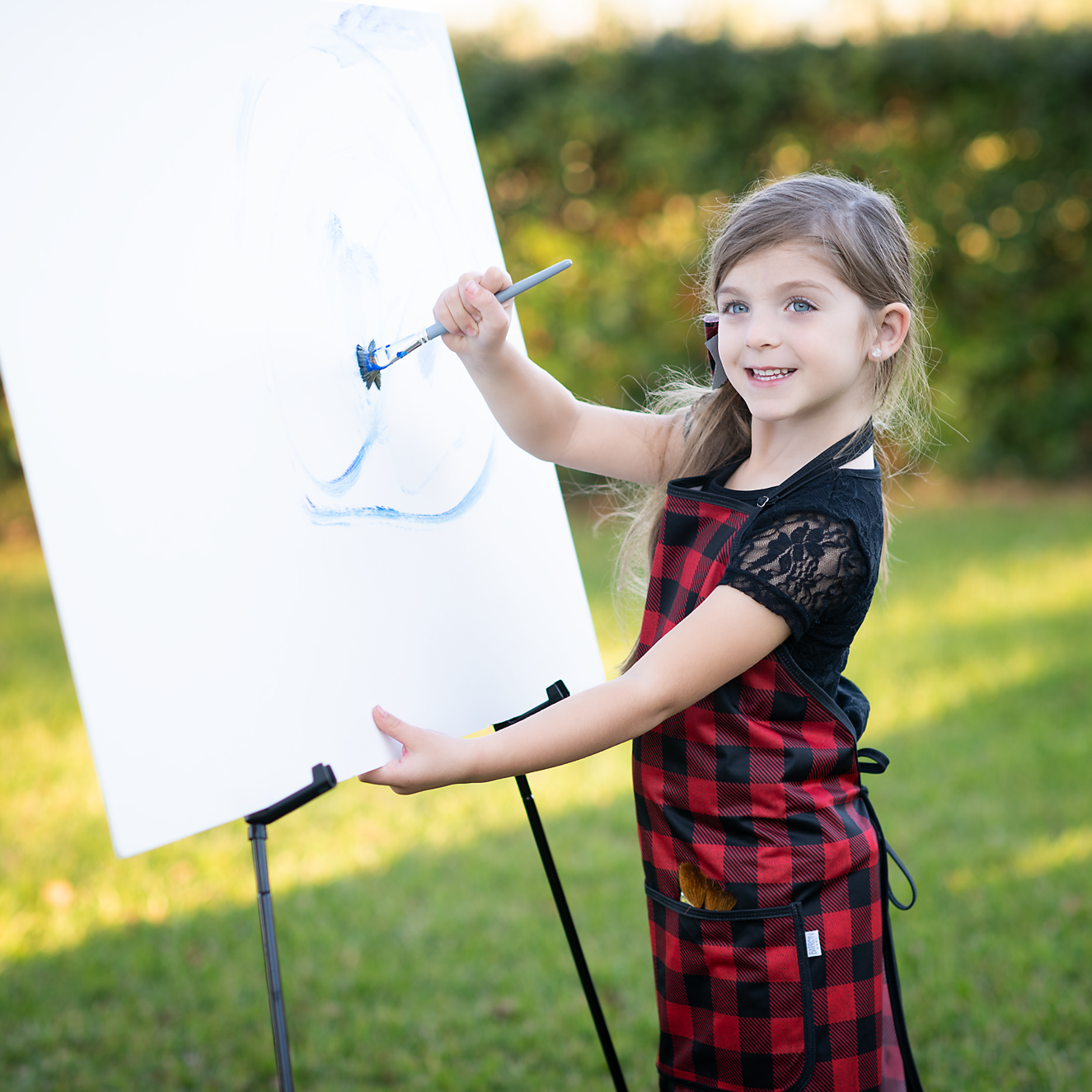 Red Buffalo Plaid Apron - fits sizes youth small through adult 2XL BapronBaby