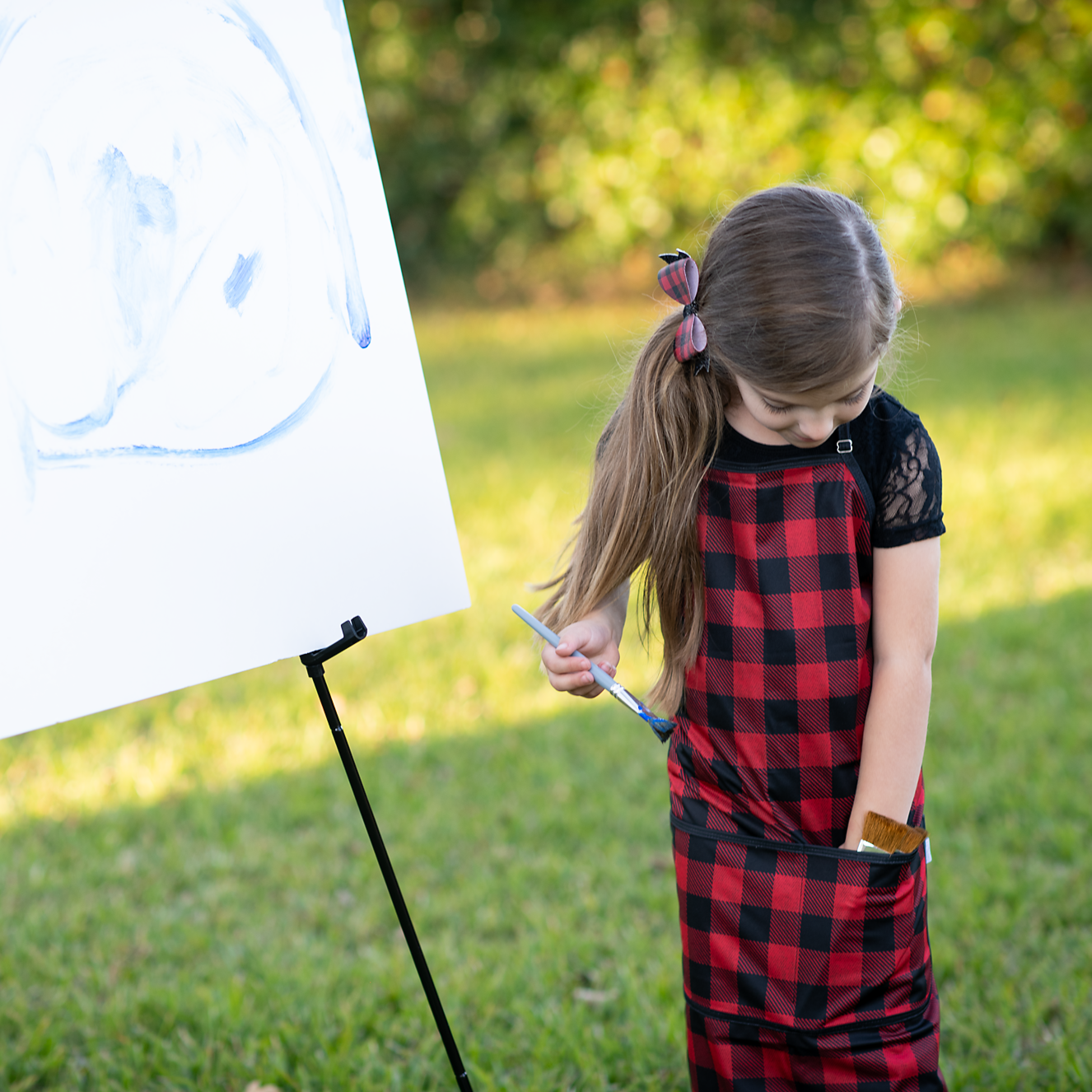 Red Buffalo Plaid Apron - fits sizes youth small through adult 2XL BapronBaby