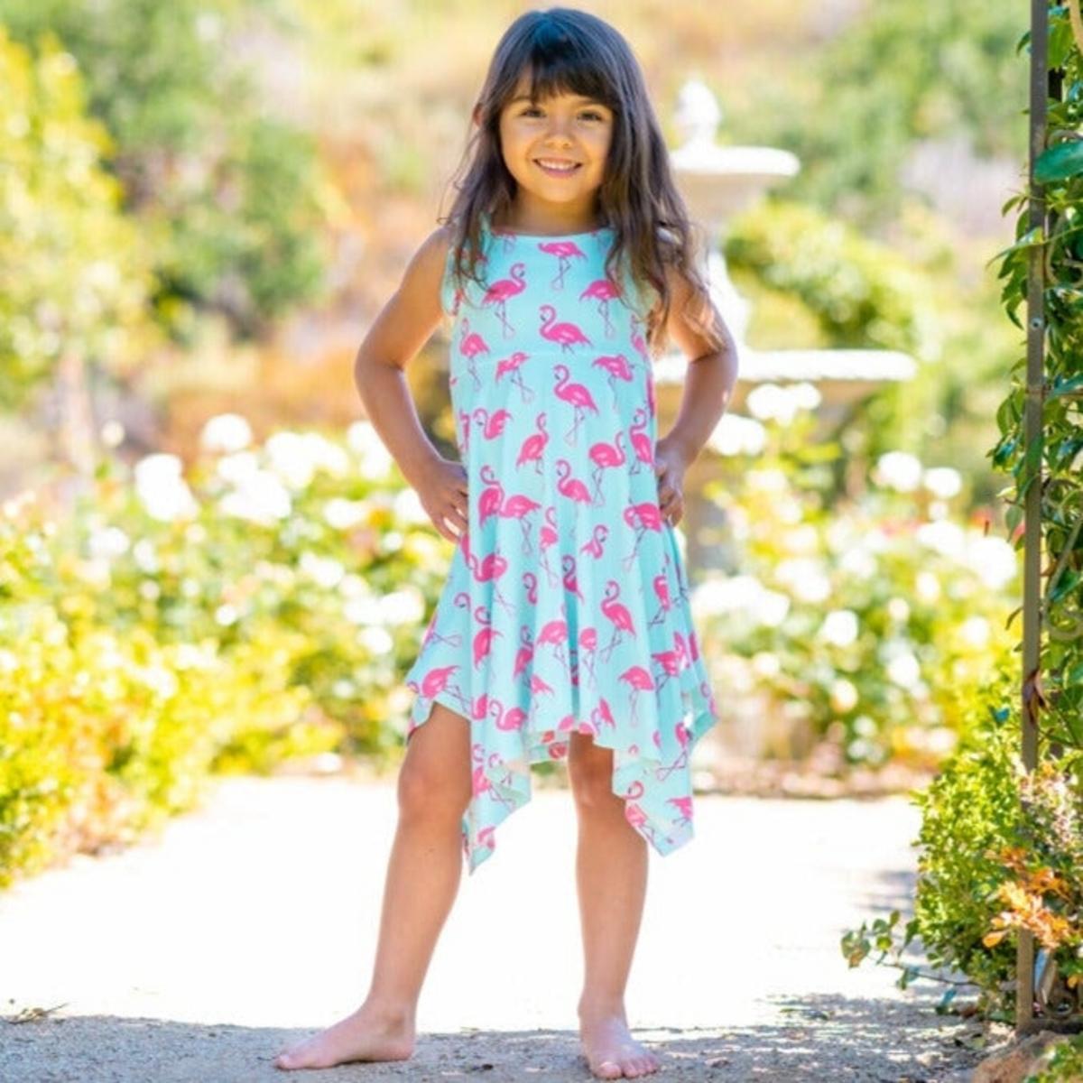 Emma's Racerback Dress - Flamingo Aqua