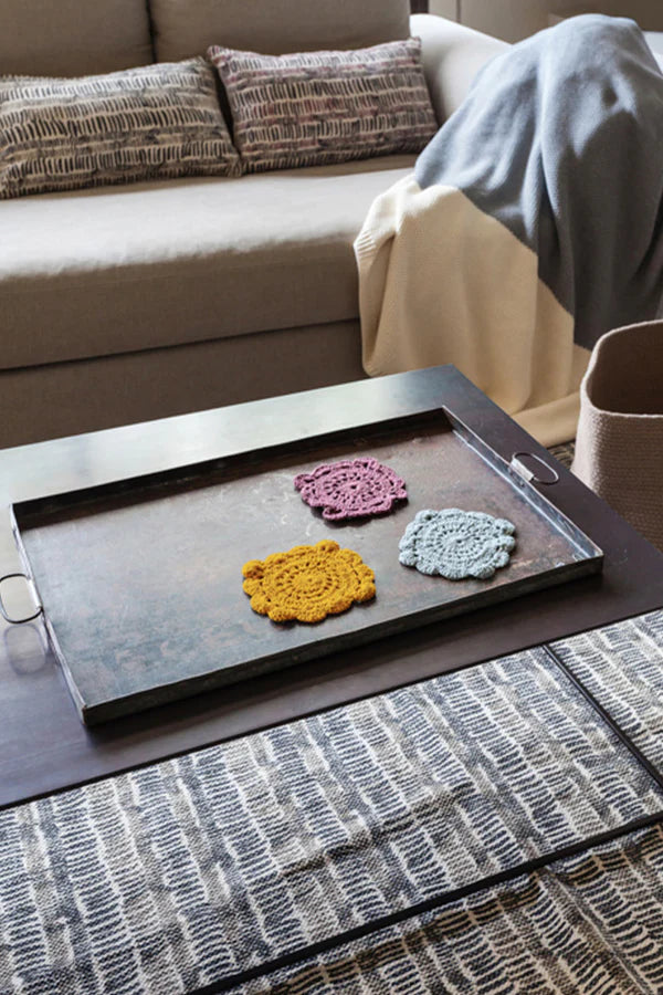 COASTER CROCHET BURGUNDY - SET OF 4 Little Wonder & Co