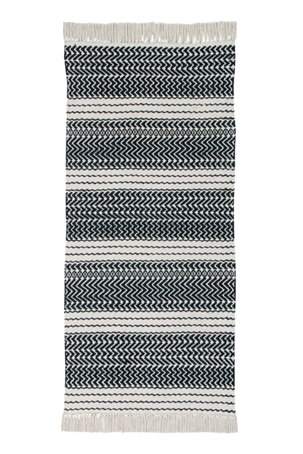 COTTON RUG MILANO NATURAL - BLACK Little Wonder & Co