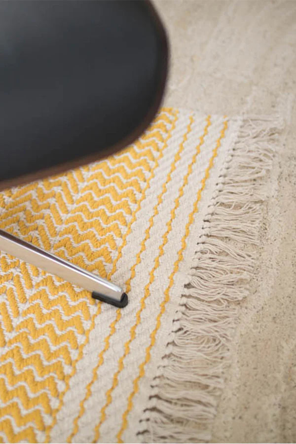 COTTON RUG MILANO NATURAL - MUSTARD Little Wonder & Co