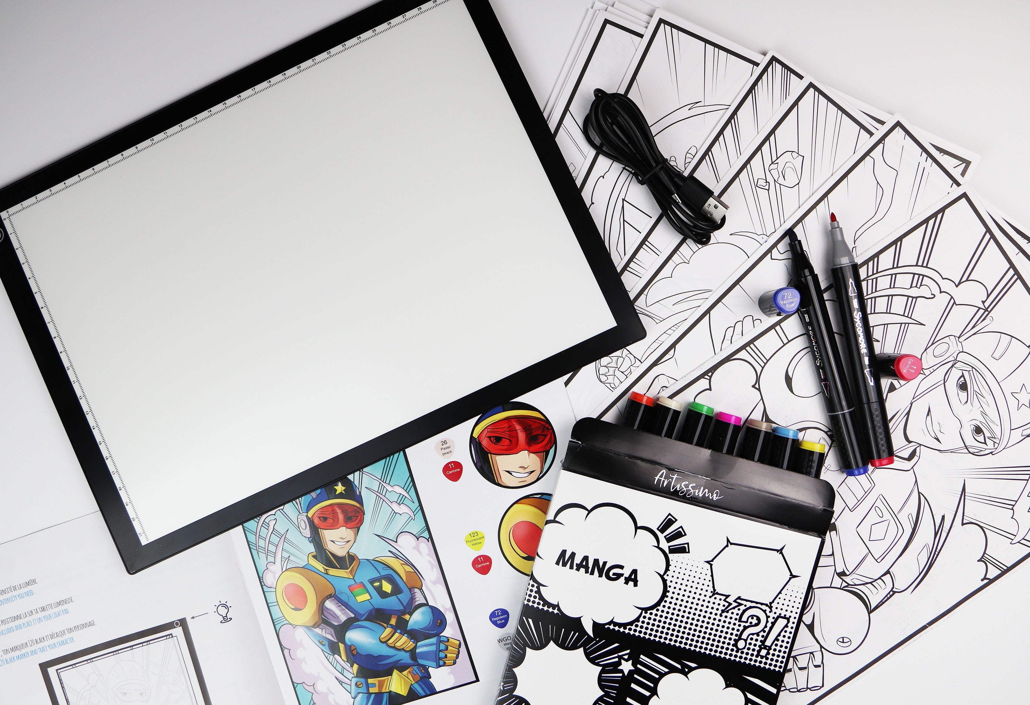 Manga - XXL+ Led Light Pad And Markers Workshop - 10y+