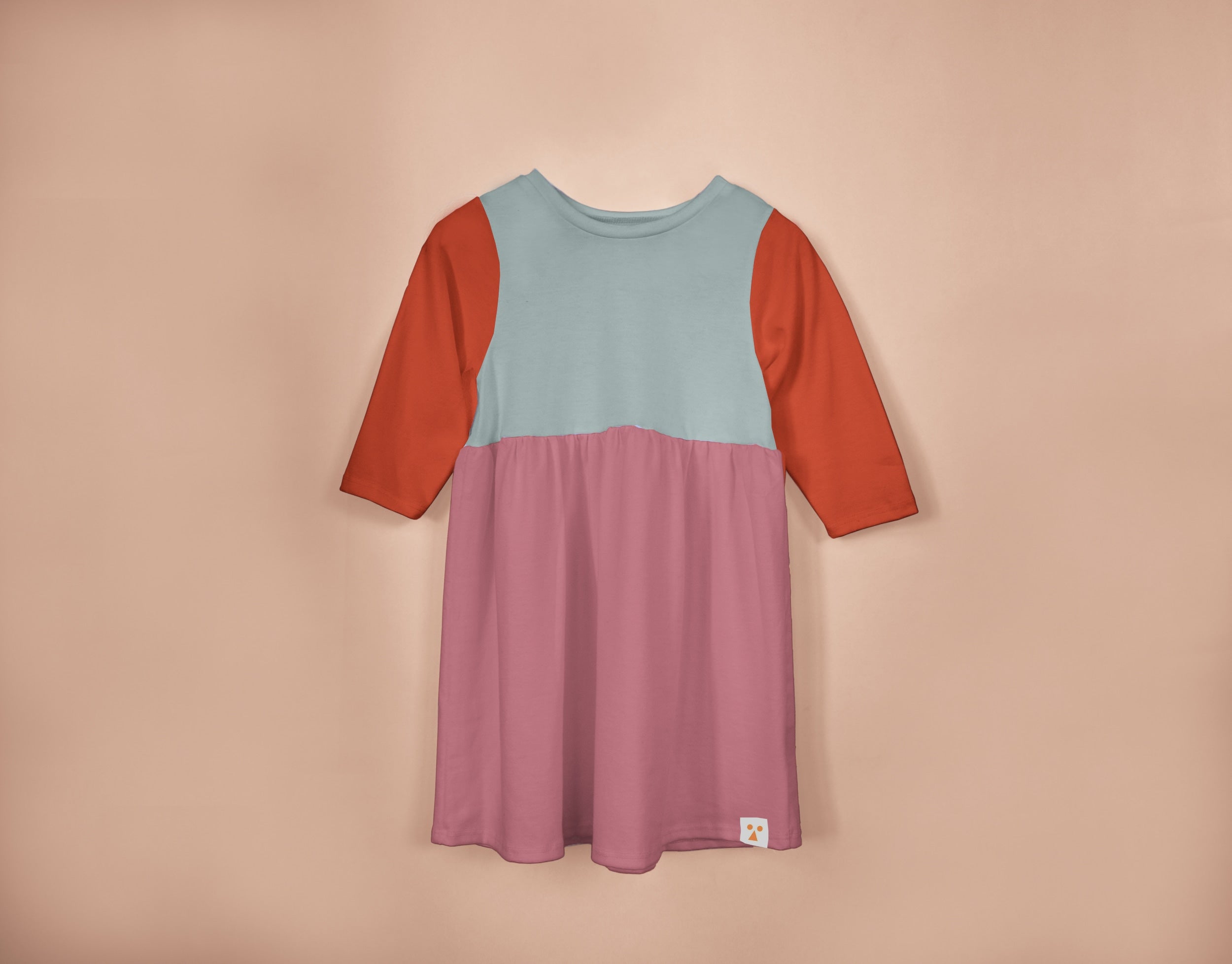 Two-Tone Organic Cotton Jersey Dress - Mado