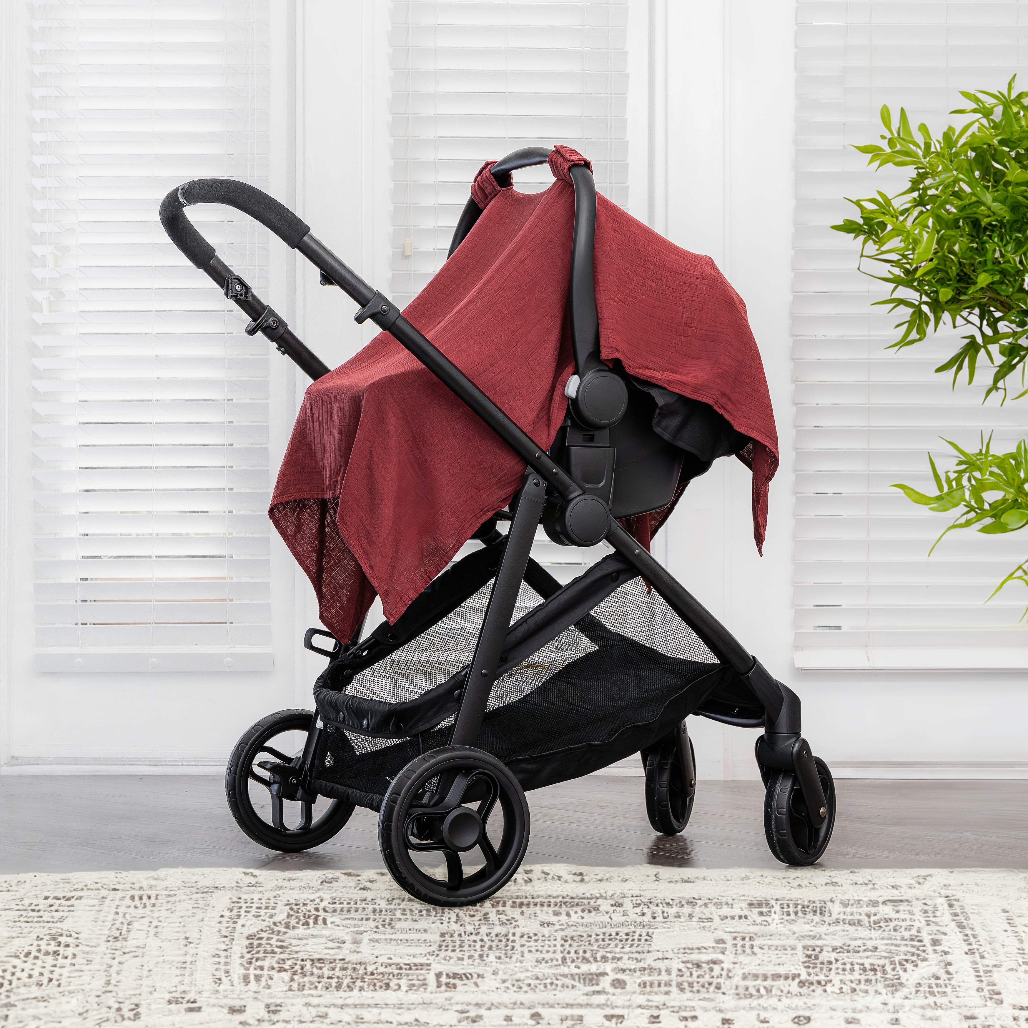 Baby Car Seat Cover in Wine