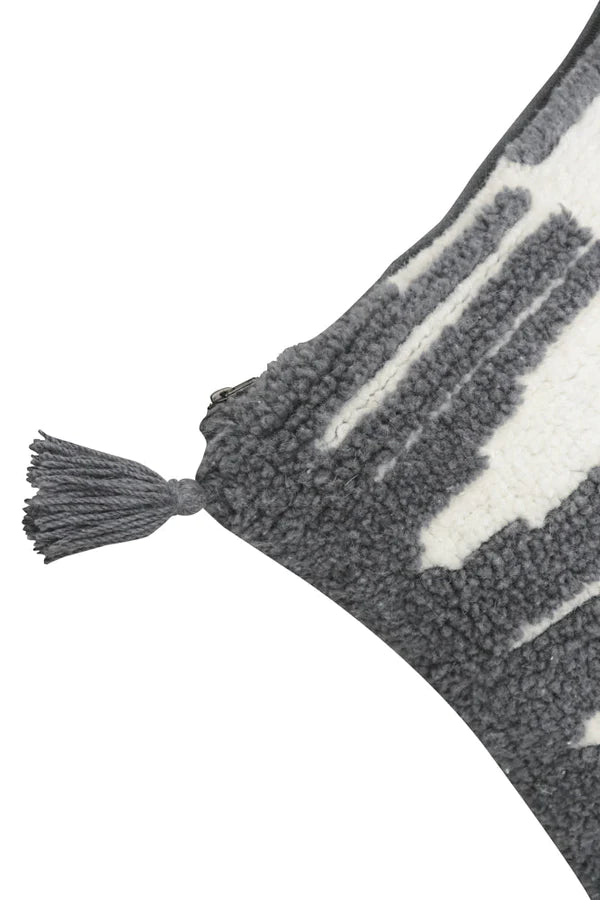 CUSHION ZAGROS CHARCOAL NATURAL Little Wonder & Co