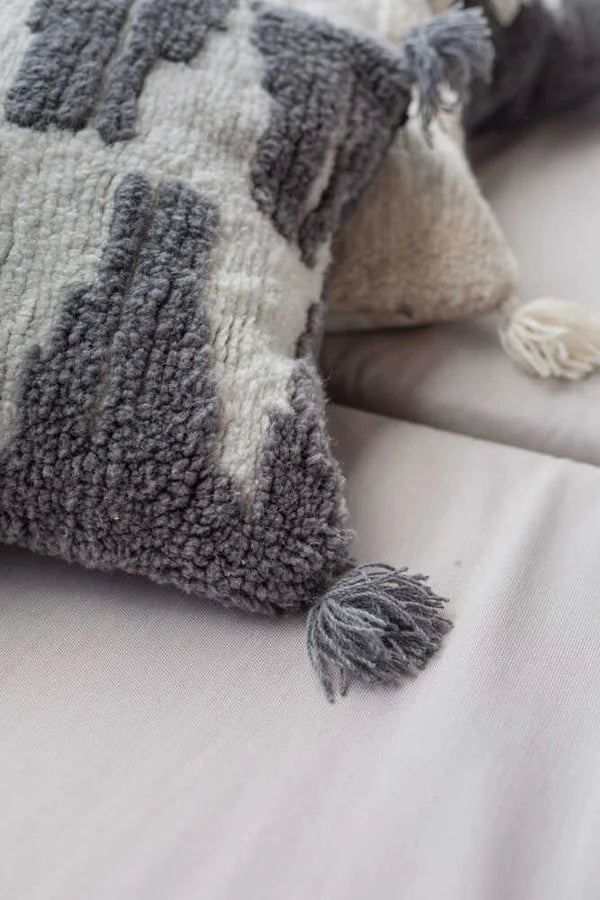 CUSHION ZAGROS CHARCOAL NATURAL Little Wonder & Co
