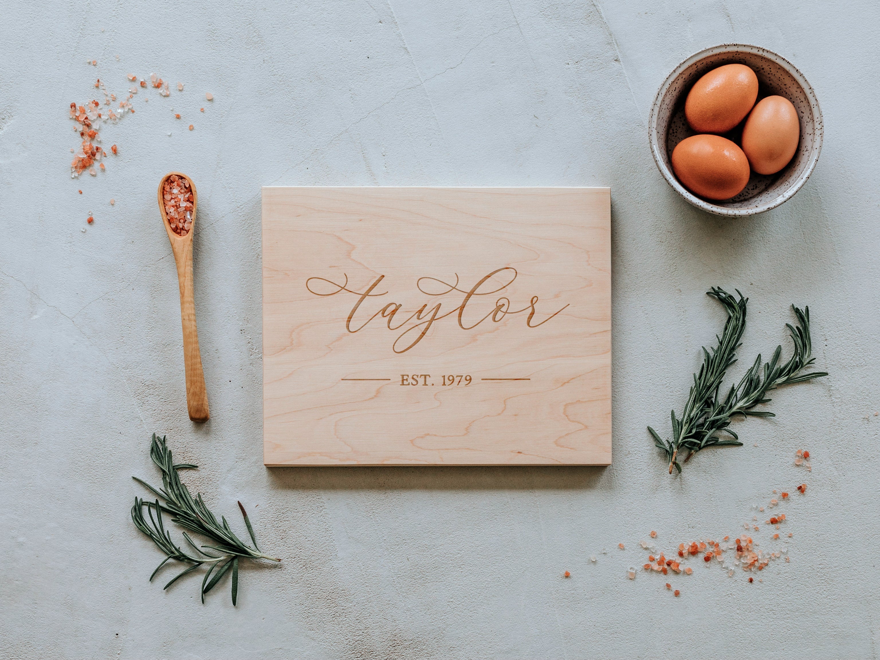 Modern Calligraphy Engraved Handmade Cutting Board