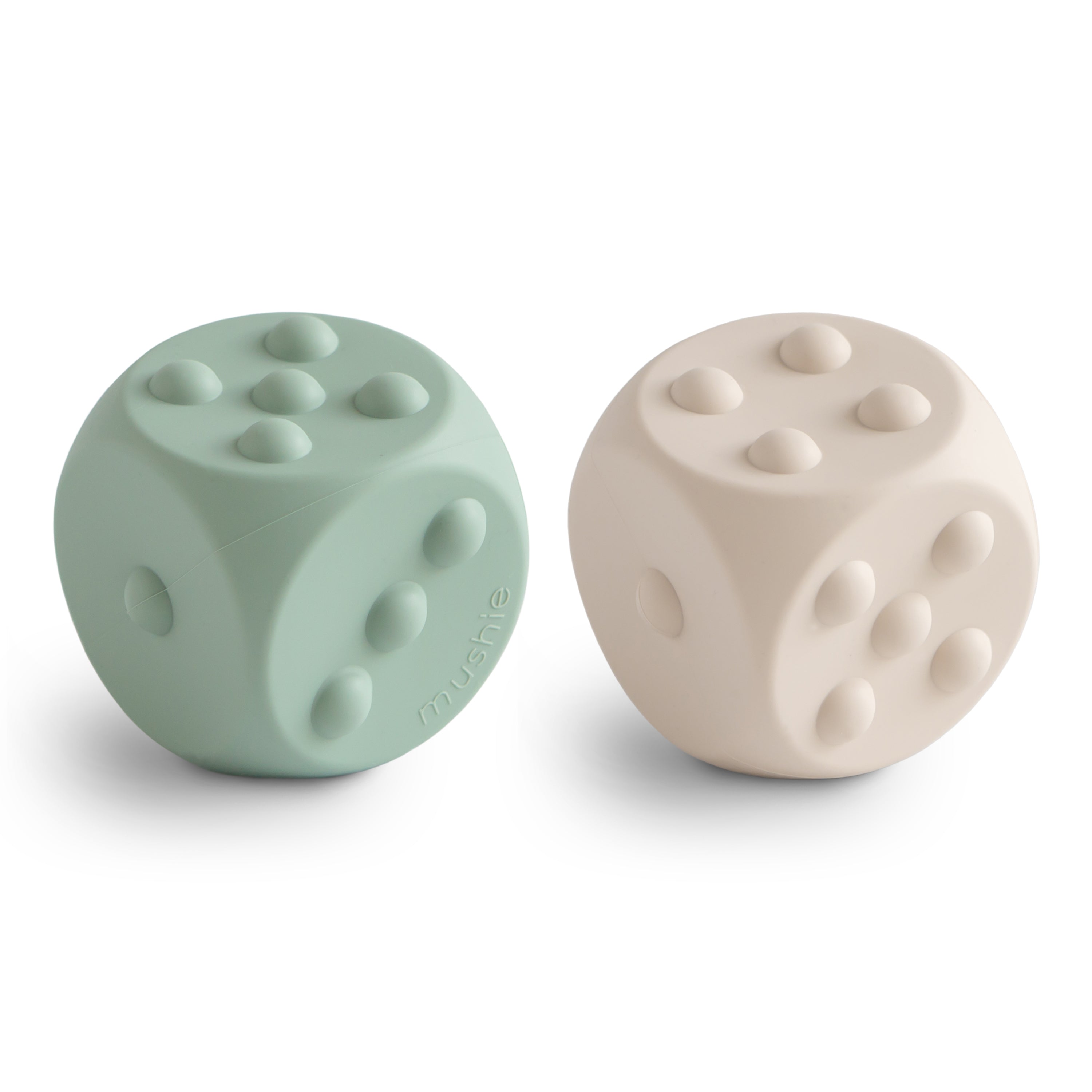 Dice Press Toy 2-Pack Press Toy Mushie Cambridge Blue/Shifting Sand
