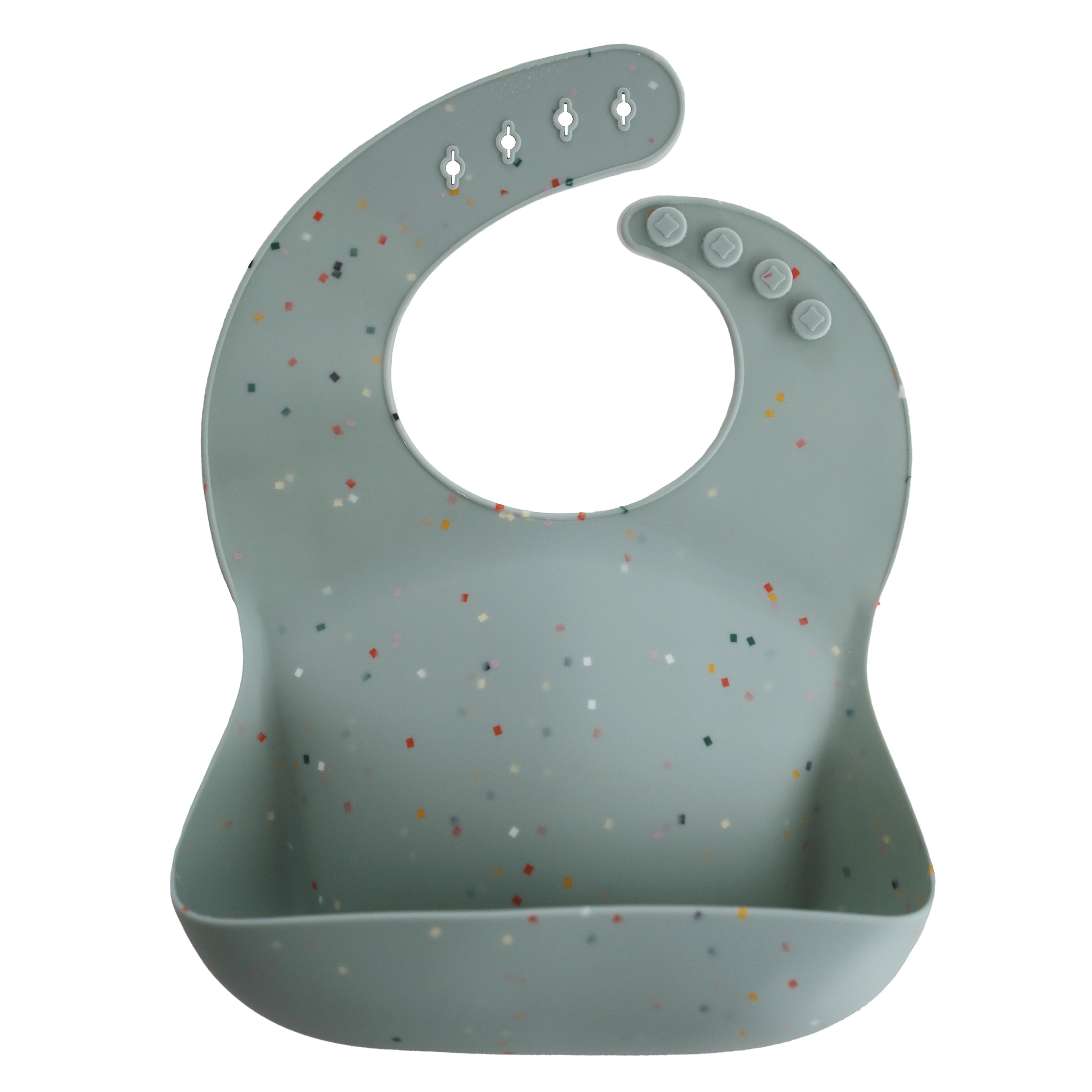 Silicone Baby Bib Silicone Bib Mushie Cambridge Blue Confetti