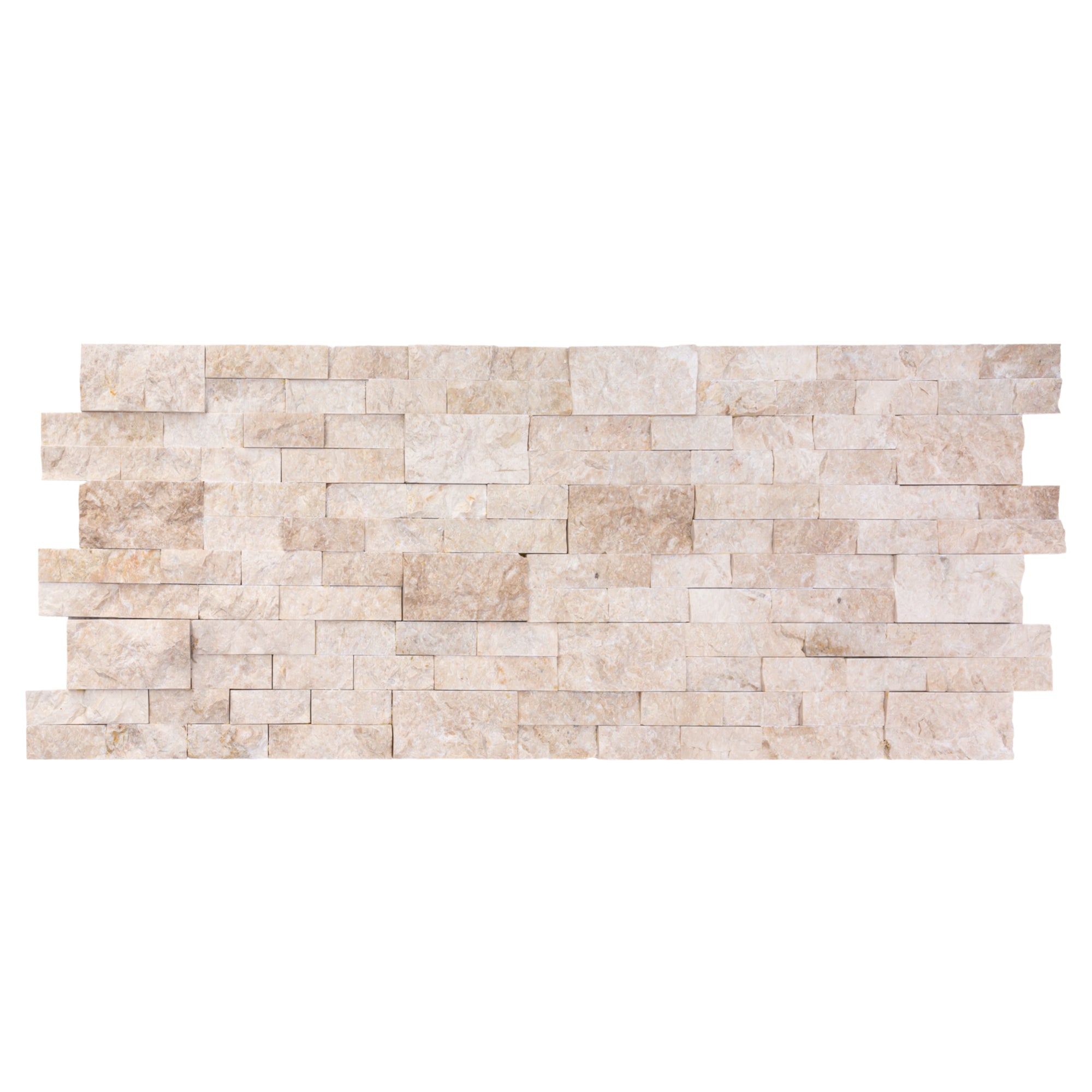 Cappuccino Ledger 3D Panel 6"x24" Split-face Natural Marble Wall Tile - Belair Collection