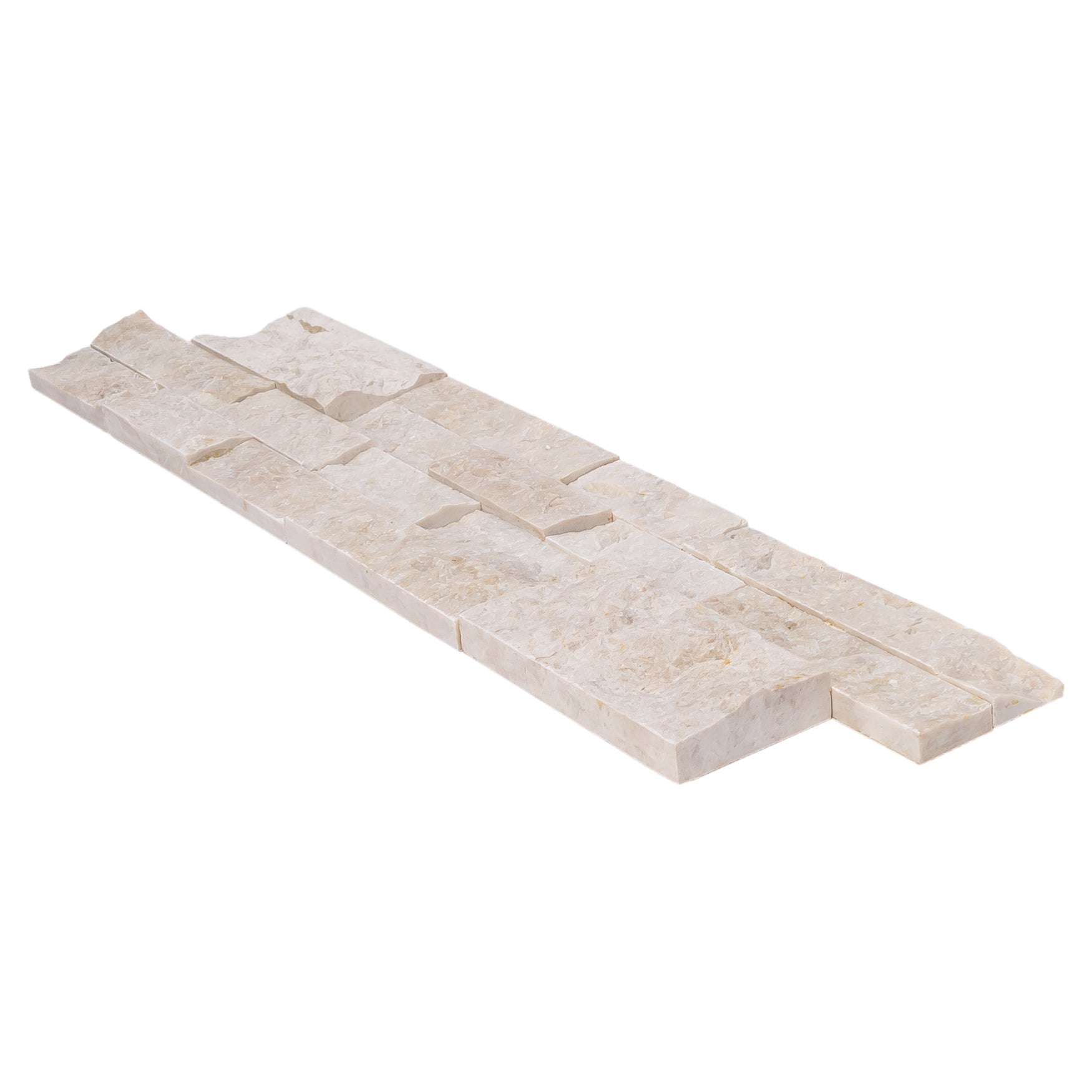 Cappuccino Ledger 3D Panel 6"x24" Split-face Natural Marble Wall Tile - Belair Collection