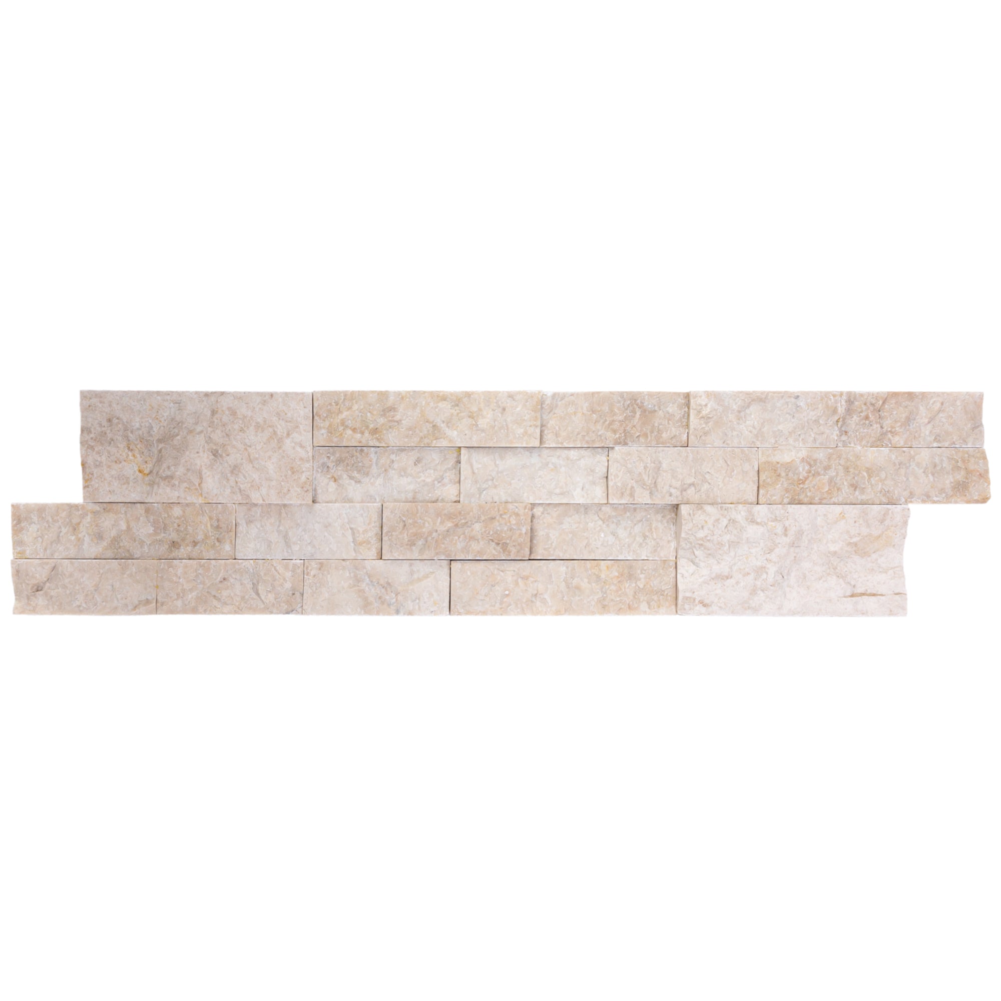 Cappuccino Ledger 3D Panel 6"x24" Split-face Natural Marble Wall Tile - Belair Collection