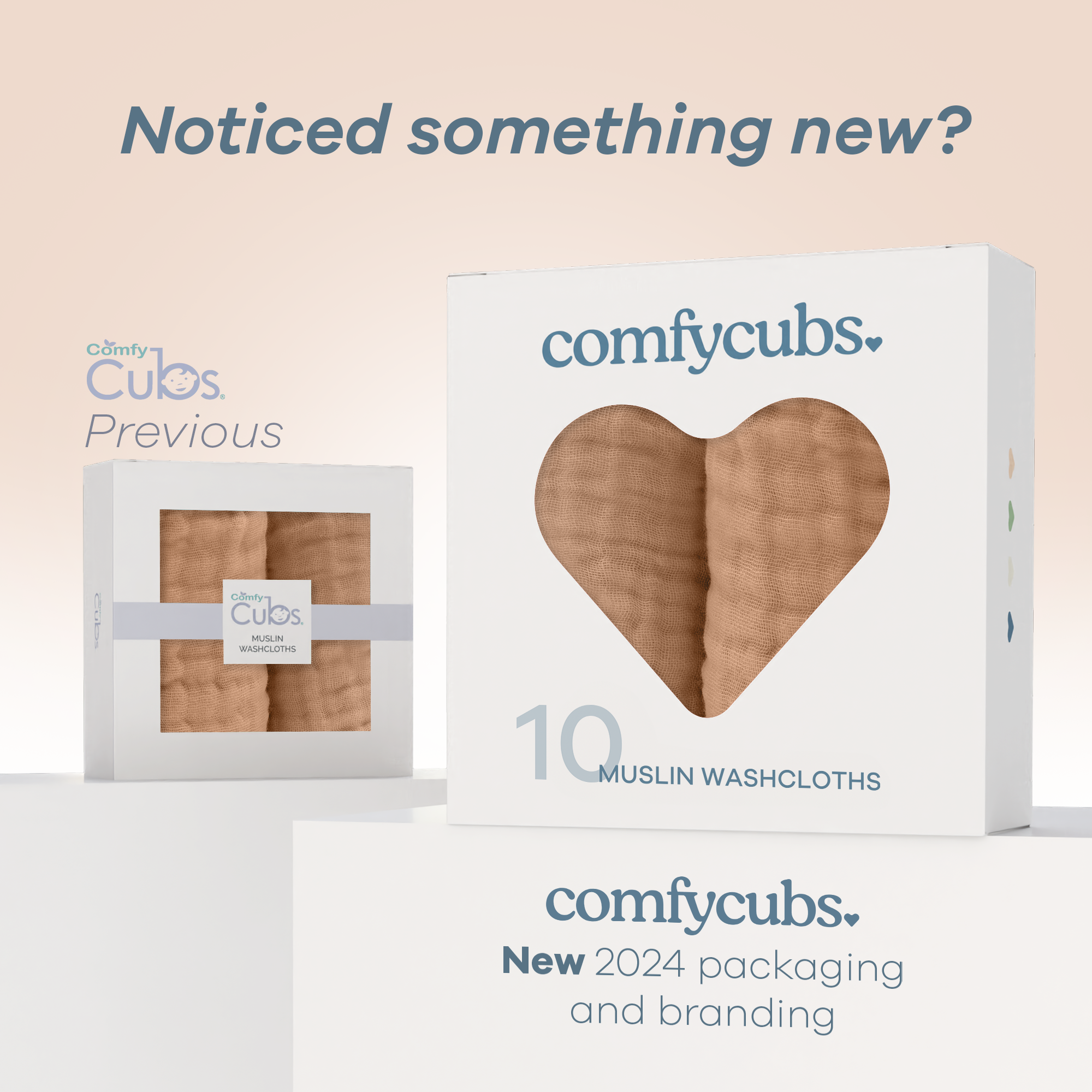 Muslin Washcloths by Comfy Cubs - Caramel