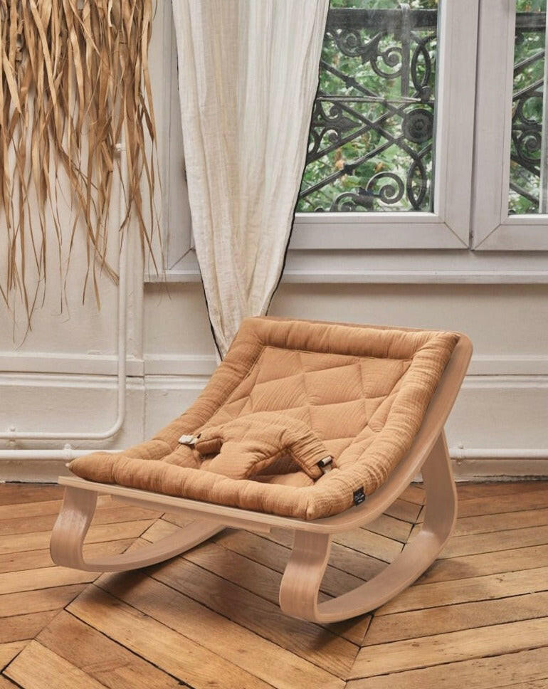 LEVO Beech Wood Baby Rocker Nursery Furniture Charlie Crane Organic Camel