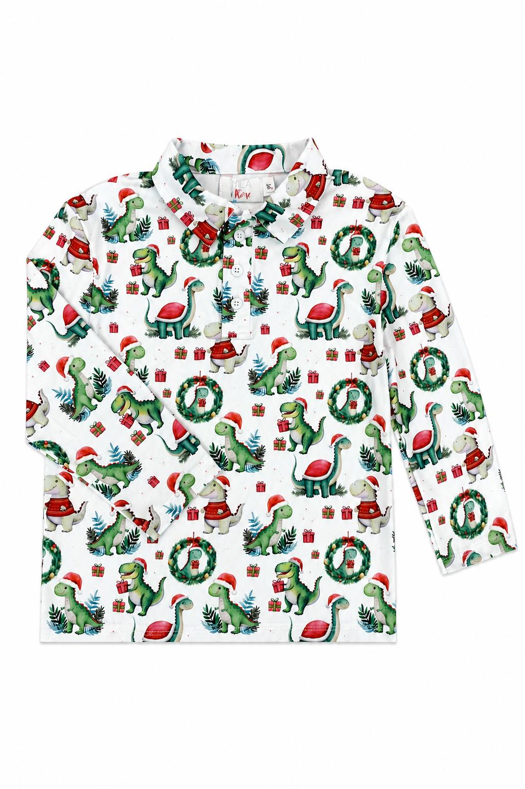 Santa Saurus L/S Polo