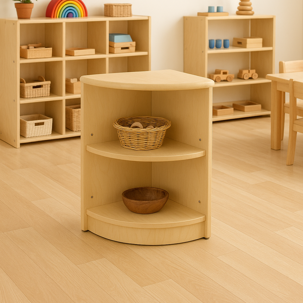 Montessori Classroom Corner Shelf - 24" Tall