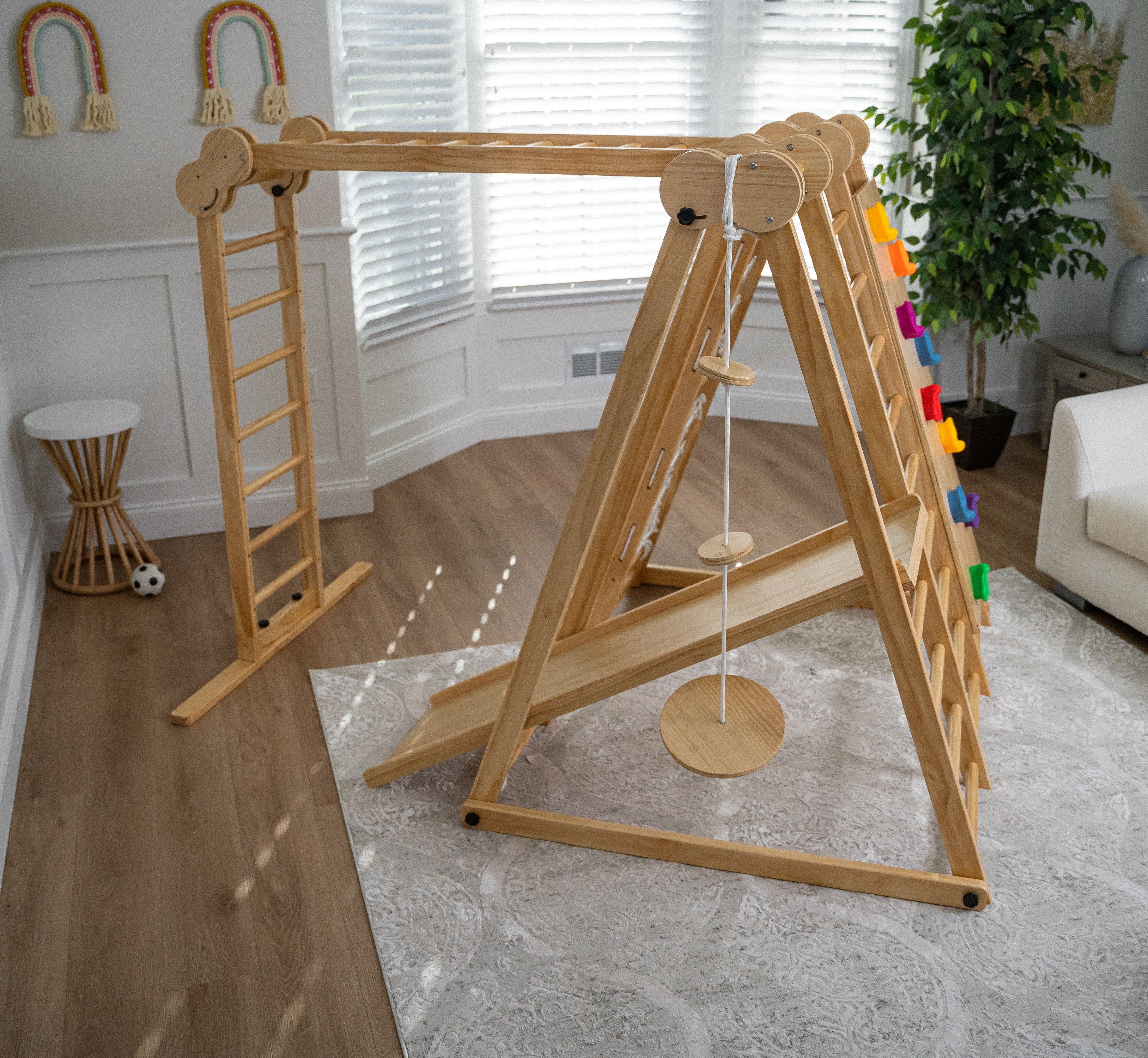 Chestnut - 8-in-1 Indoor Jungle Gym for Toddlers Indoor Avenlur.com