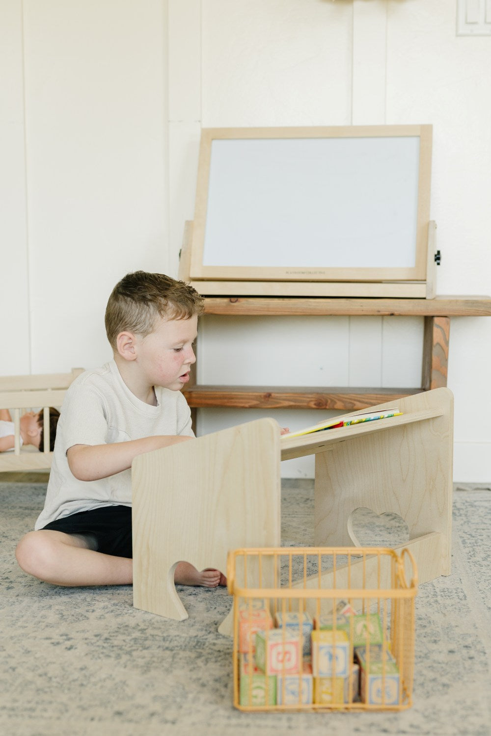 Children's Lap Desk in Natural Birch | Montessori Floor Table