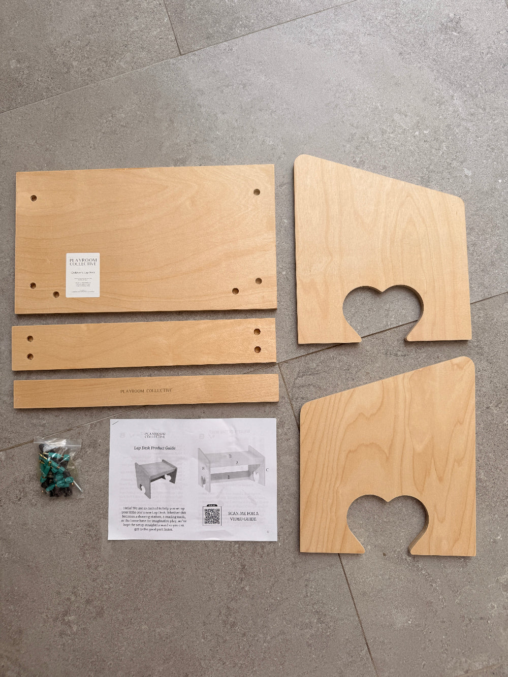 Children's Lap Desk in Natural Birch | Montessori Floor Table
