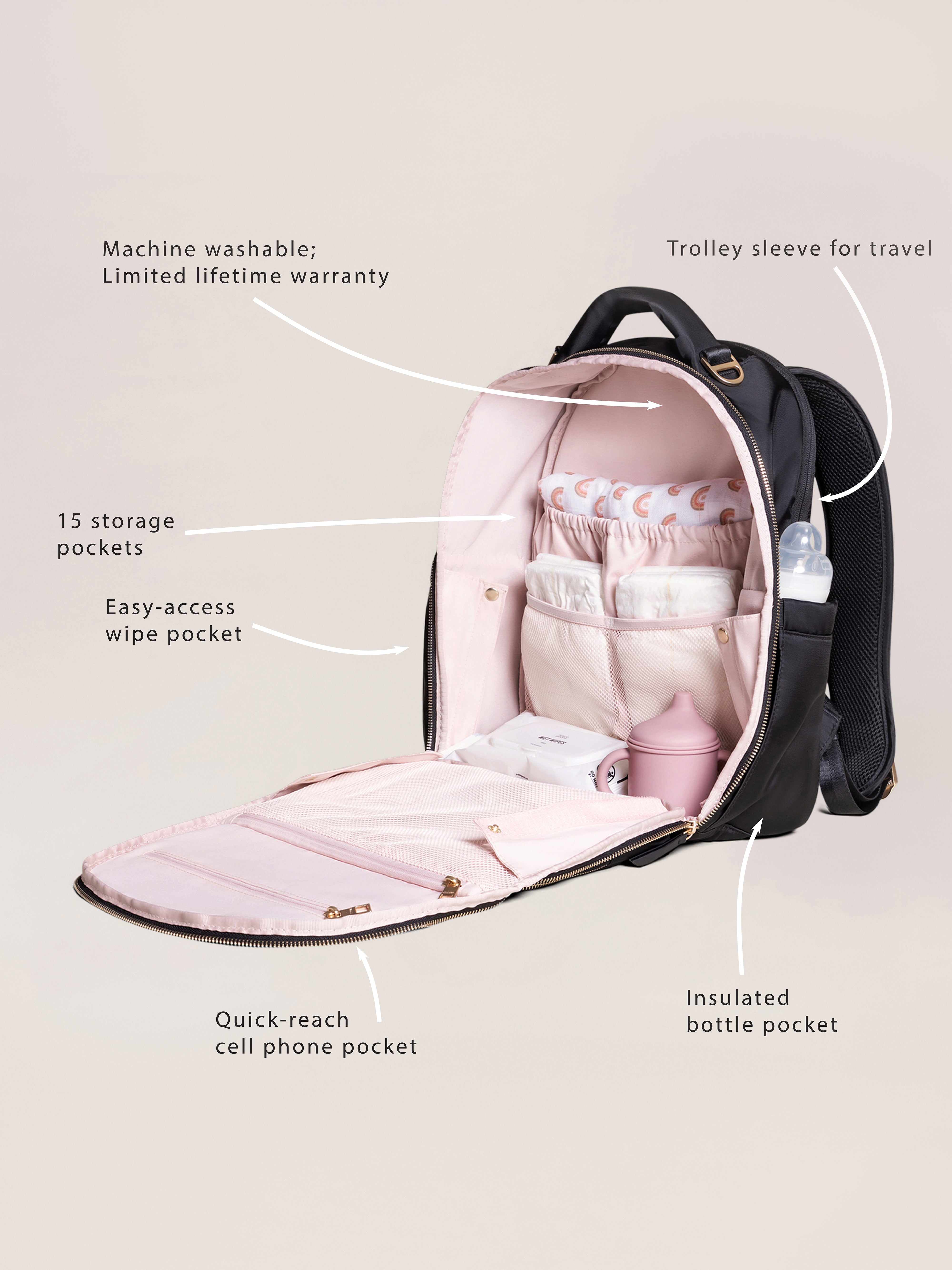 Sazan + JuJuBe Classic Diaper Backpack - Paisley Floral