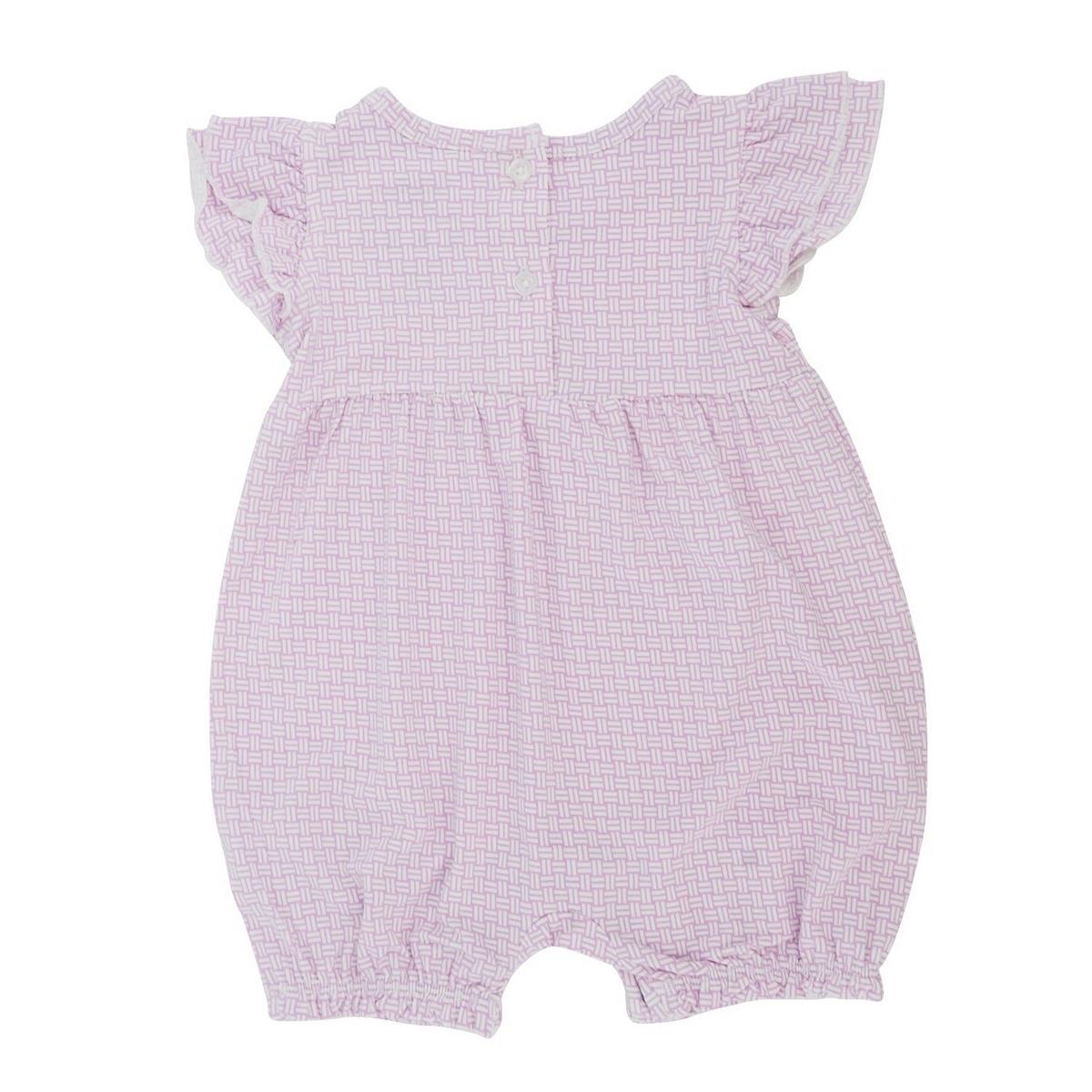Ruffle Romper - Purple Basketweave
