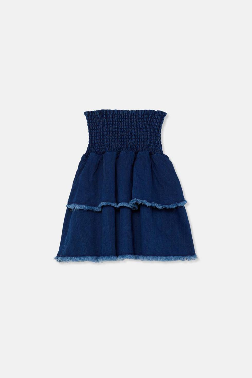 Herringbone denim skirt - Denim