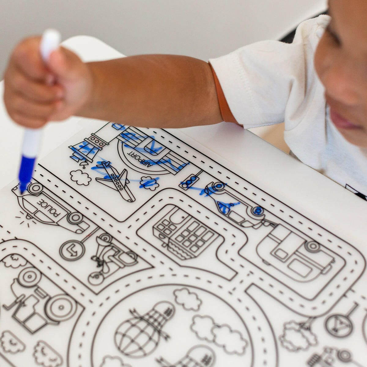 Silicone Reusable Coloring Tablemat Set - Roadmap COLORING TABLEMAT MKS Miminoo