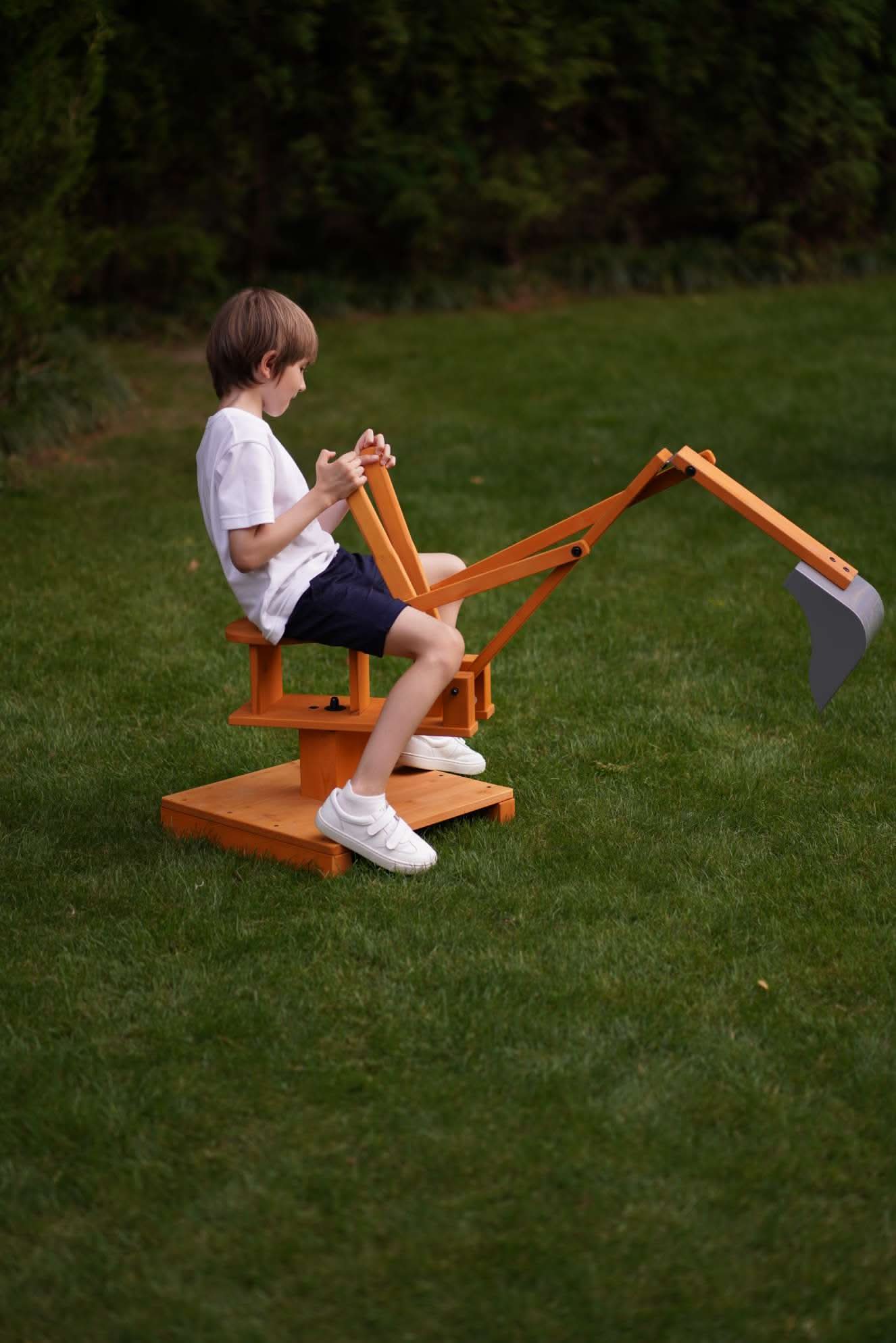 Outdoor Excavator Digger Toy for Kids | Backyard Construction Ride-On (Sandbox Not Included)