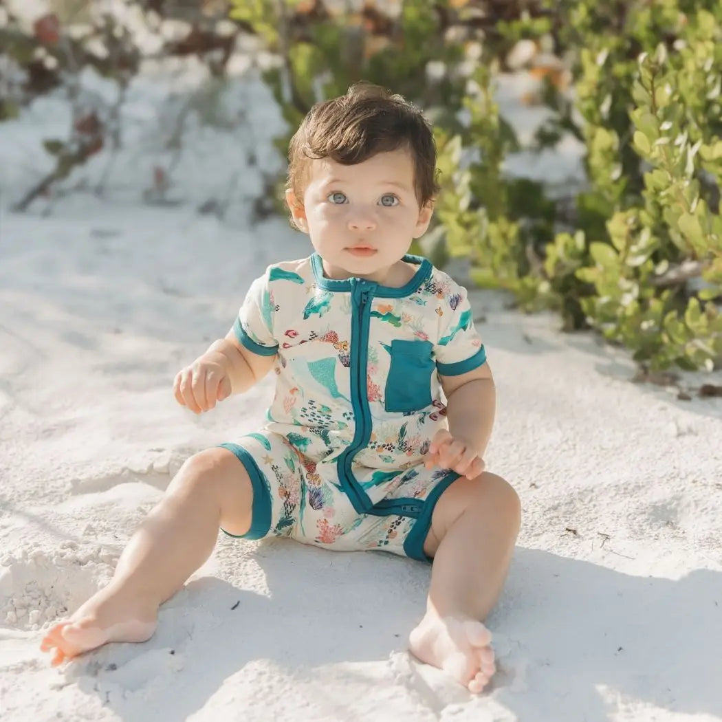 Coral Reef Shorty Romper | Bamboo
