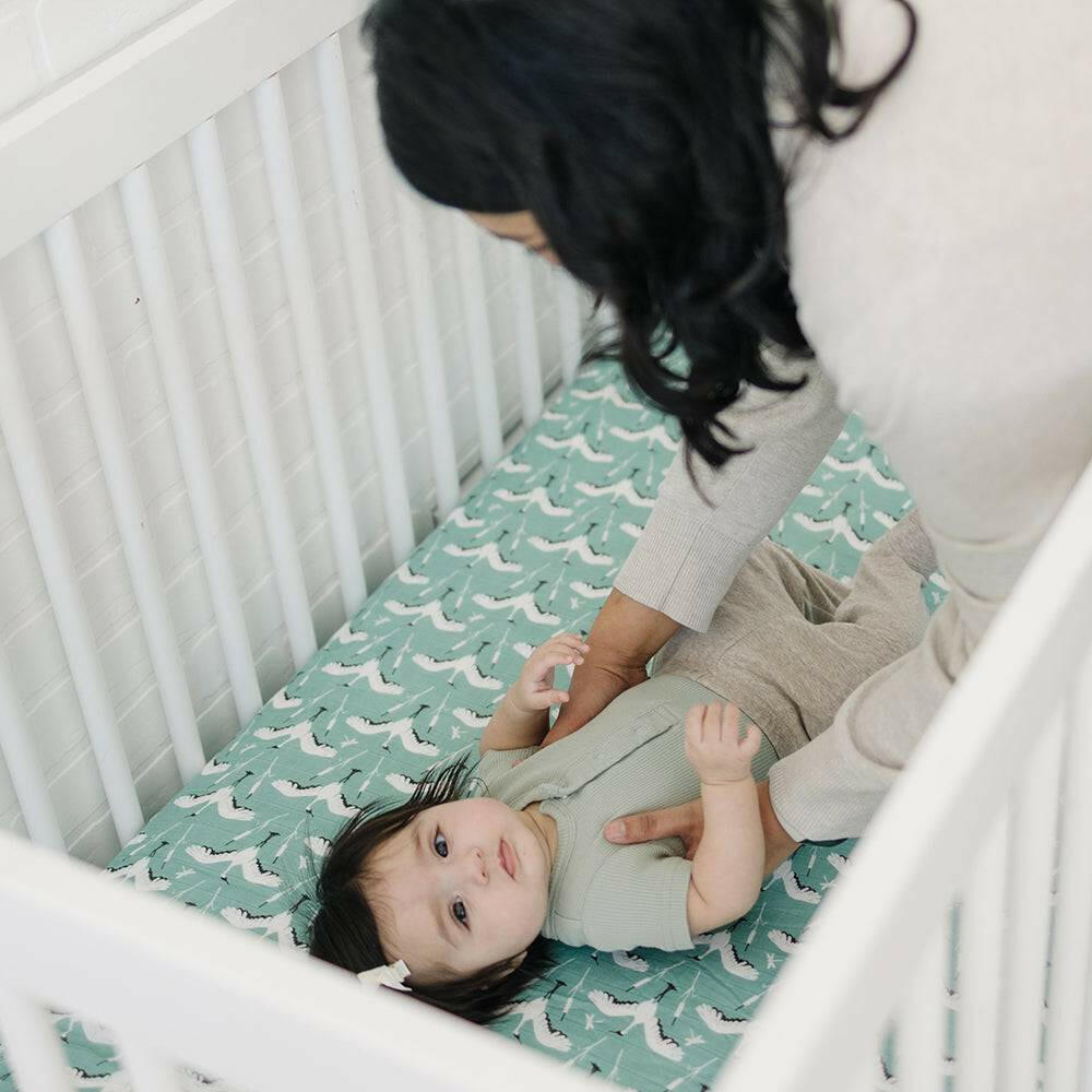 Crane Oh So Soft Muslin Crib Sheet Crib Sheet Bebe au Lait