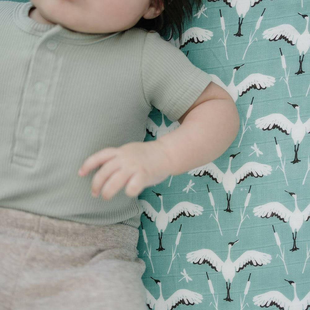 Crane Oh So Soft Muslin Crib Sheet Crib Sheet Bebe au Lait