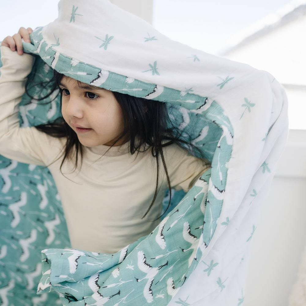 Crane + Dragonfly Oh So Soft Snuggle Blanket Snuggle Blanket Bebe au Lait