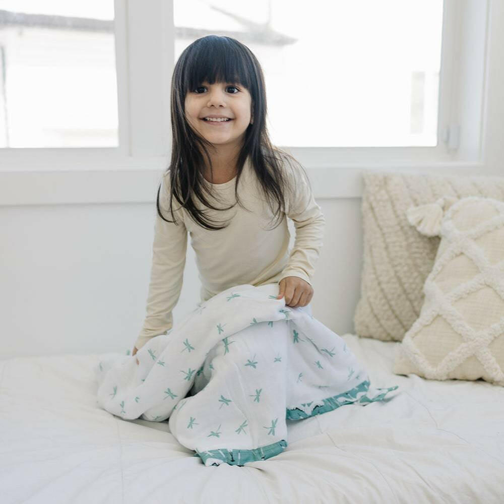 Crane + Dragonfly Oh So Soft Snuggle Blanket Snuggle Blanket Bebe au Lait