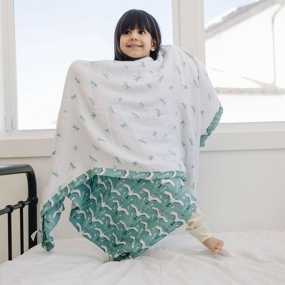 Crane + Dragonfly Oh So Soft Snuggle Blanket Snuggle Blanket Bebe au Lait