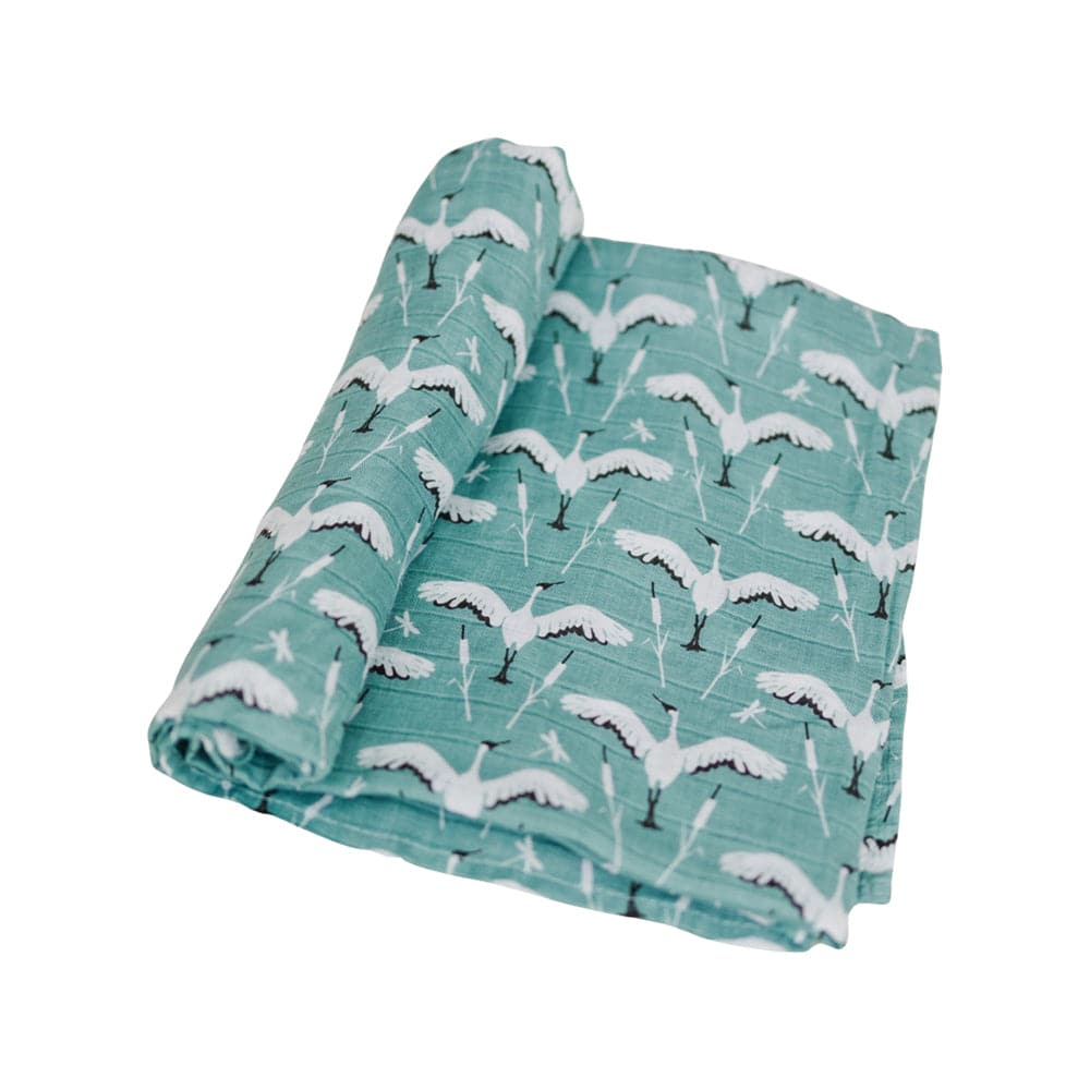 Muslin Swaddle Blanket Set Oh So Soft Crane + Dragonfly Swaddle Blanket Bebe au Lait