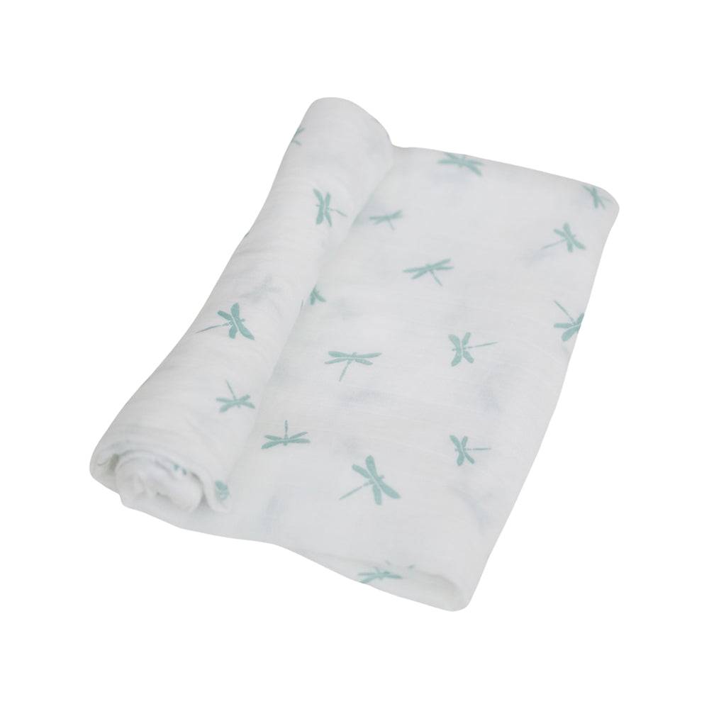Muslin Swaddle Blanket Set Oh So Soft Crane + Dragonfly Swaddle Blanket Bebe au Lait