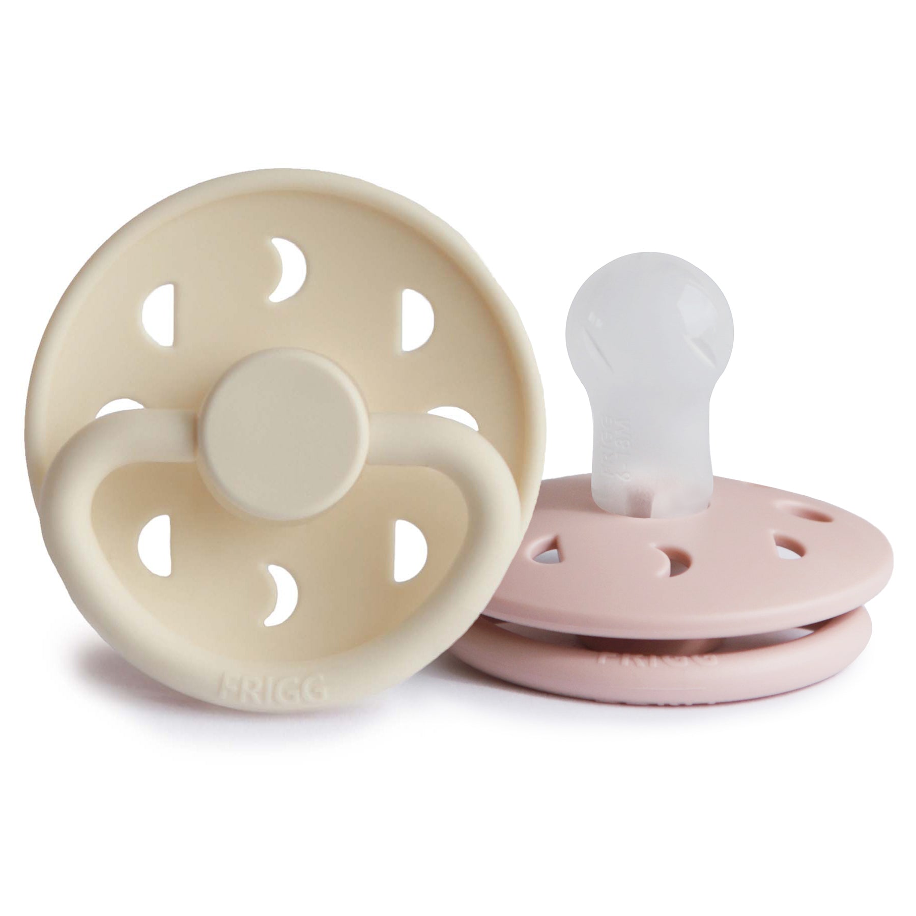 FRIGG Moon Silicone Pacifier 2-Pack FRIGG PACIFIERS Mushie Blush/Cream 0-6 months