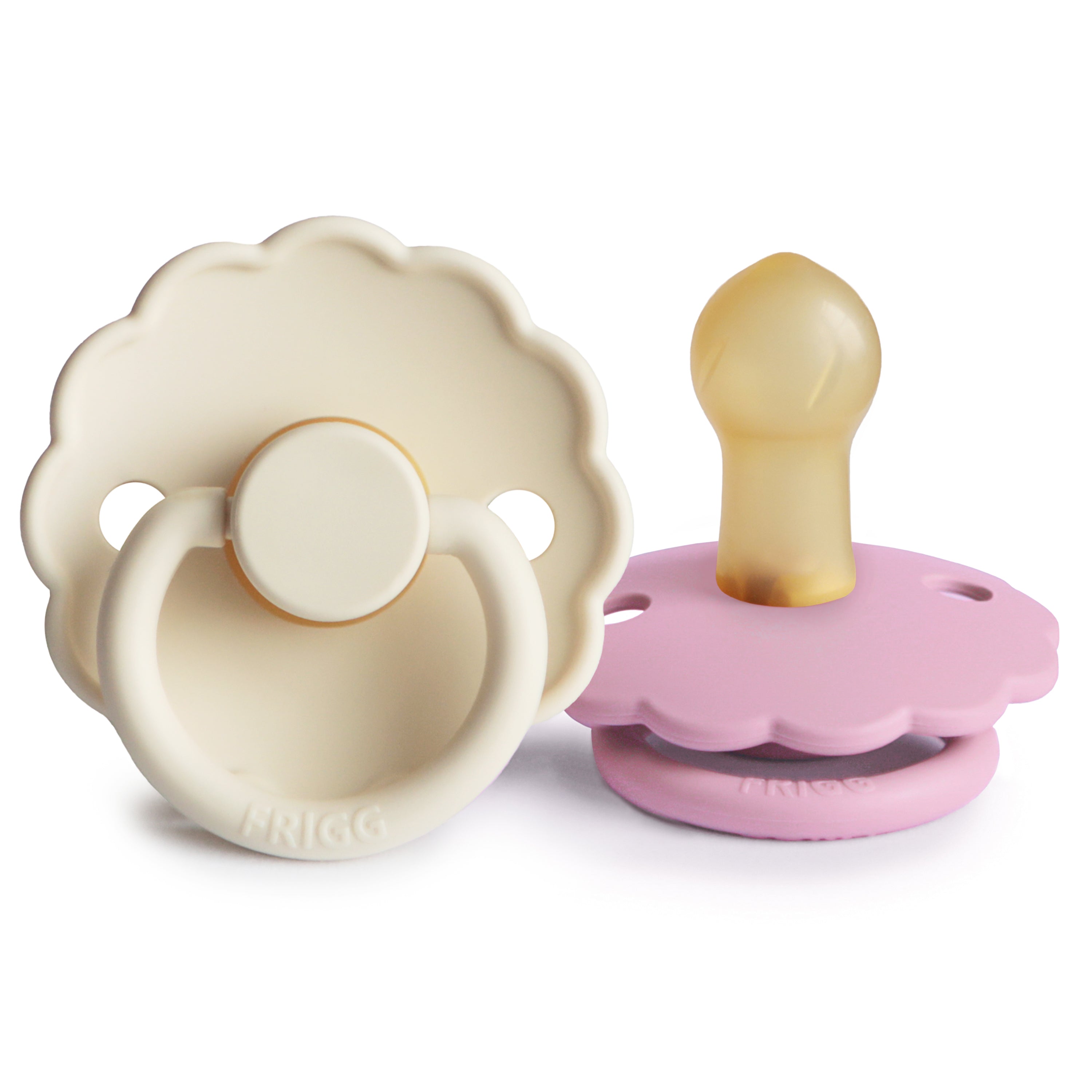 FRIGG Daisy Natural Rubber Pacifier 2-Pack FRIGG PACIFIERS Mushie Cream/Lupine 0-6 months