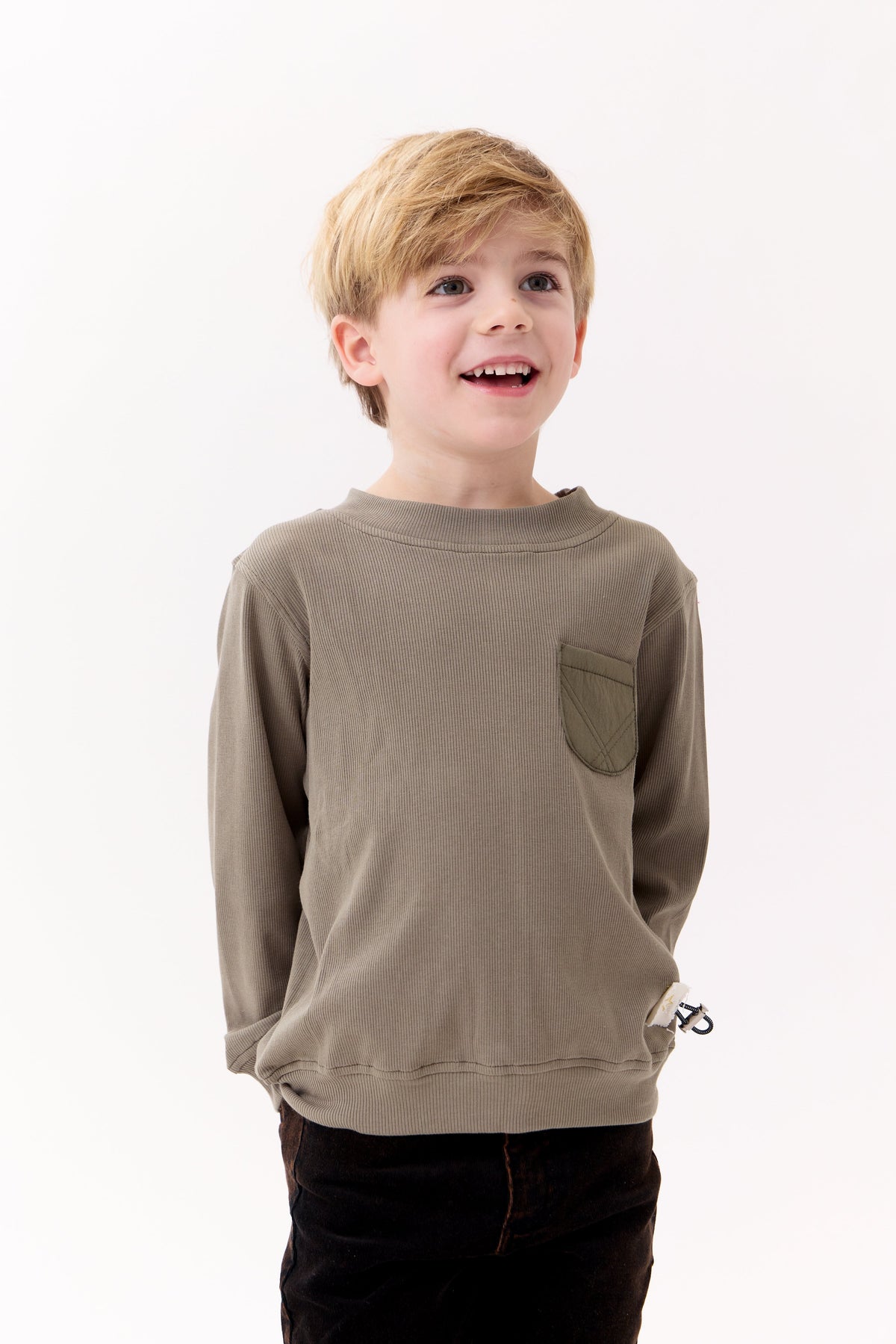 Teddi Ribbed Sweatshirt - Green