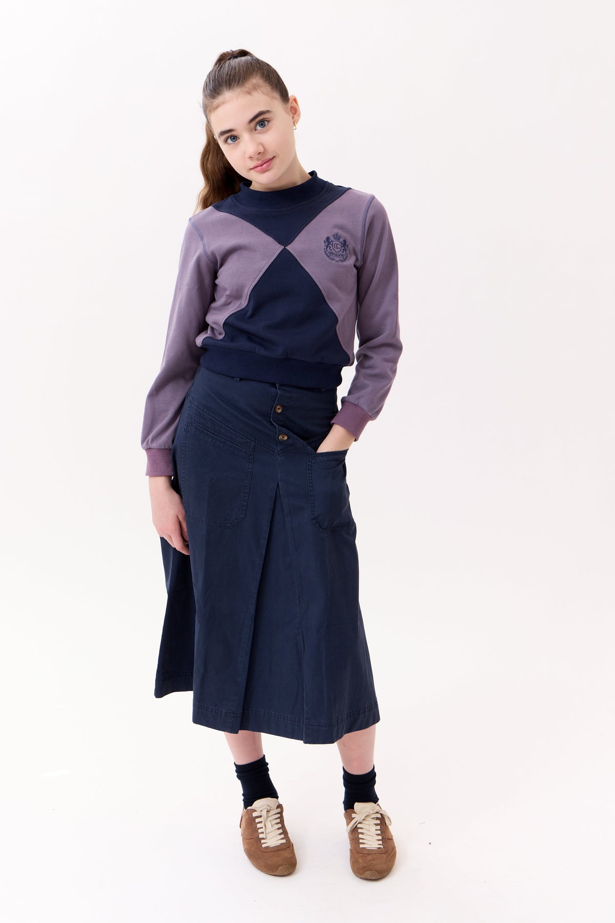 Gia Maxi Skirt - Navy