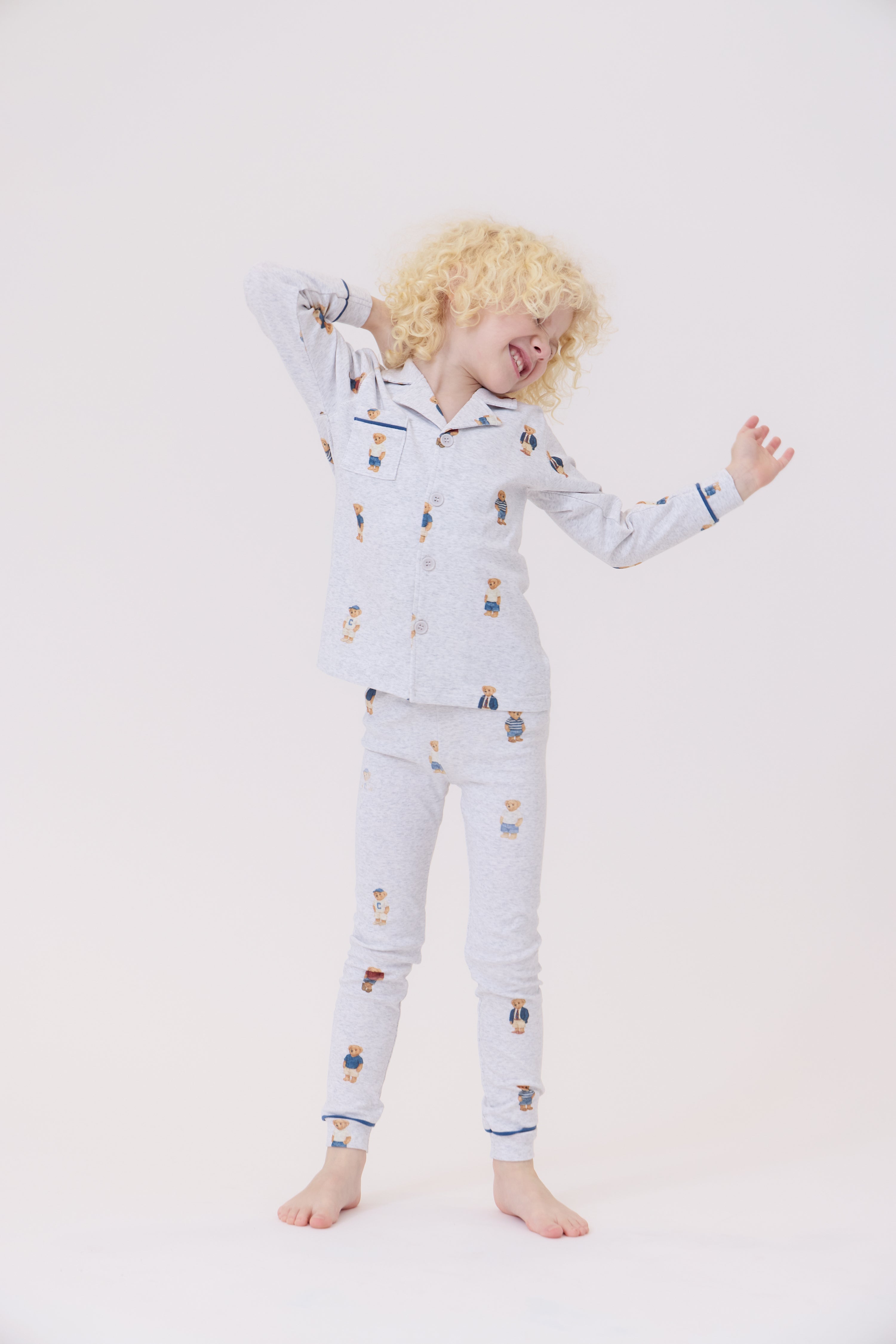 Crew Bear Grandpa Set - Grey/Blue