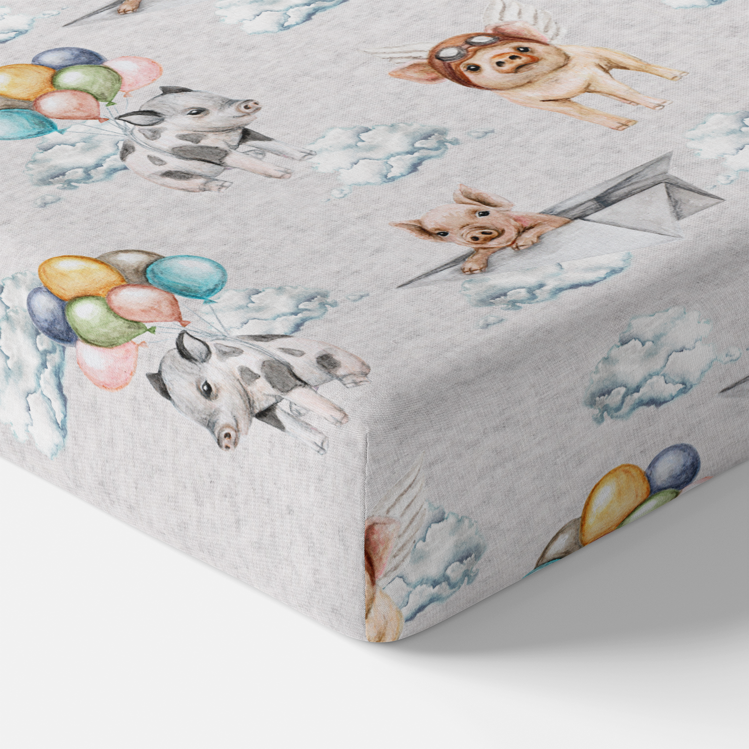 When Pigs Fly Fitted Crib Sheet Bedding kindthing